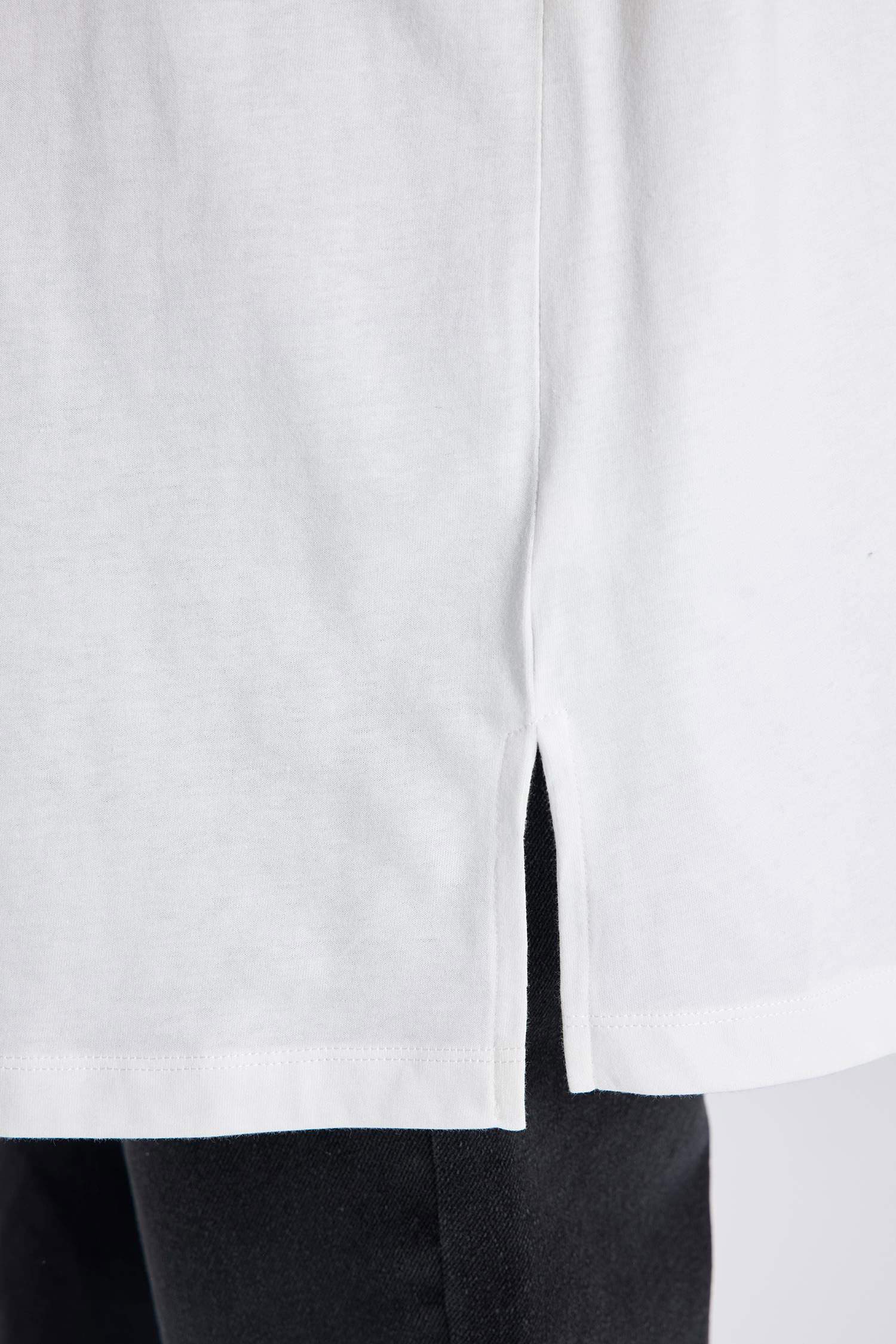 Tunique coupe régulière Coton épais imprimé Col Rond à Manches Courtes