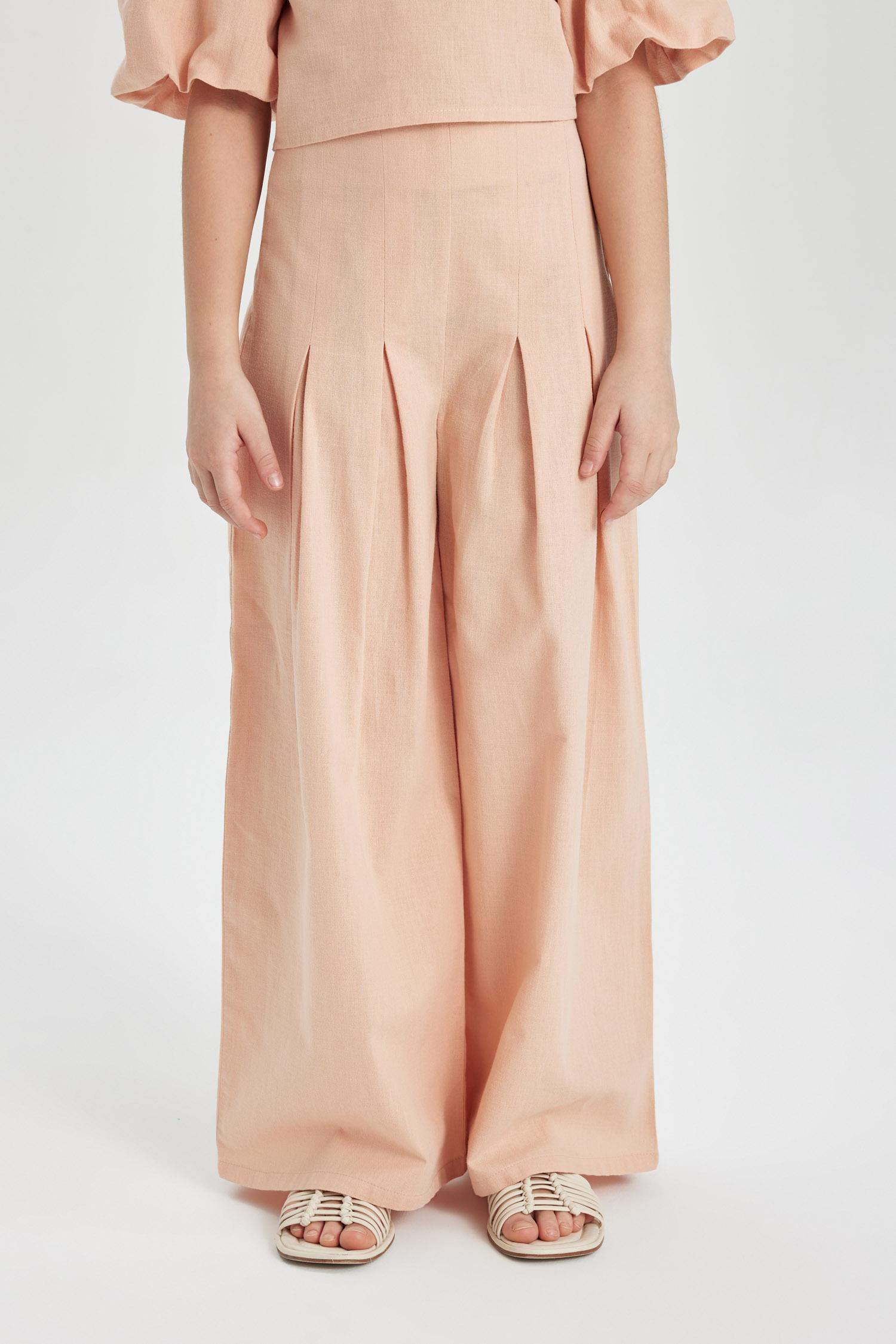 Girl Wide Leg Cotton Trousers