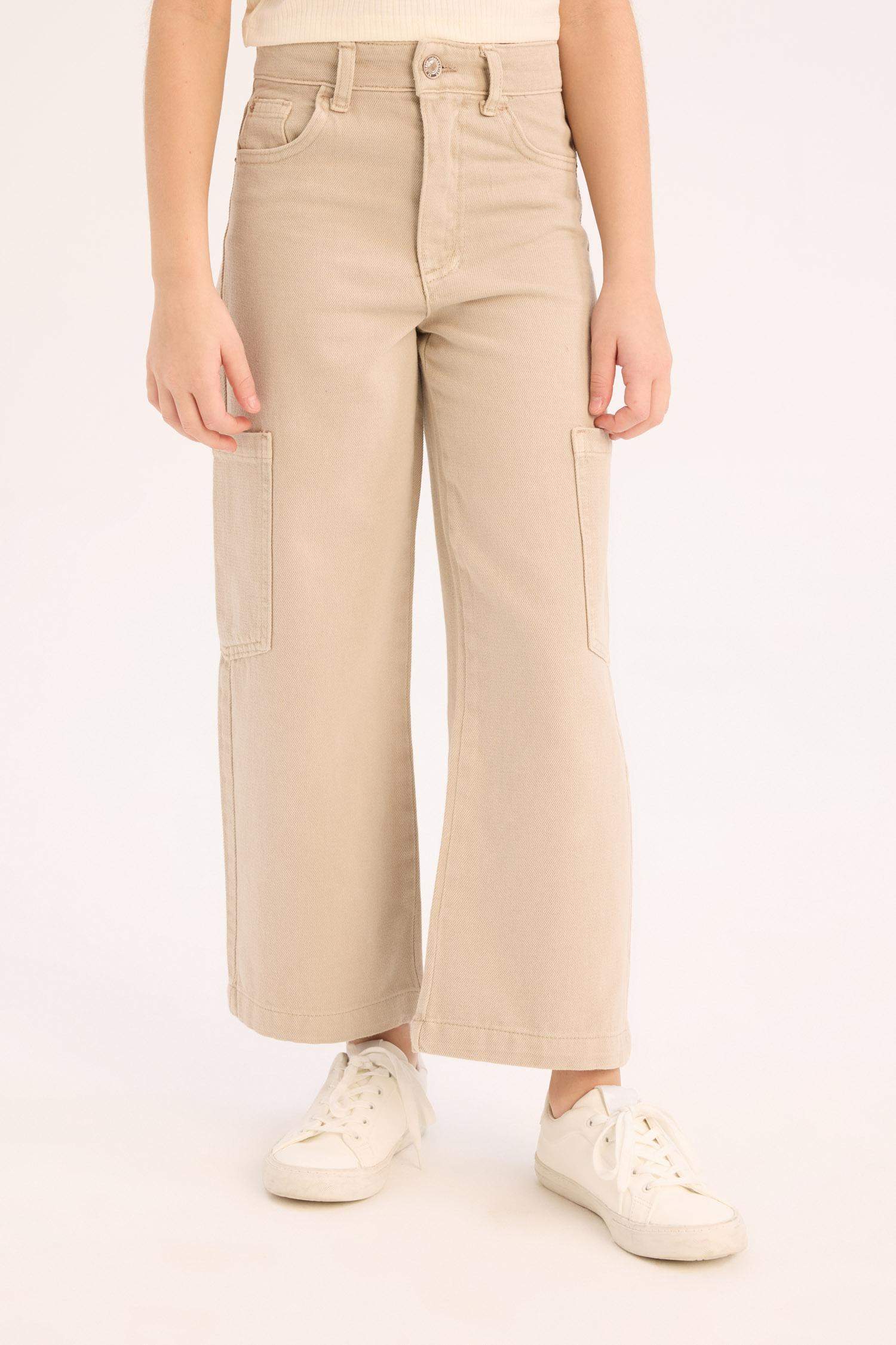 Girl Wide Leg Cargo Jeans