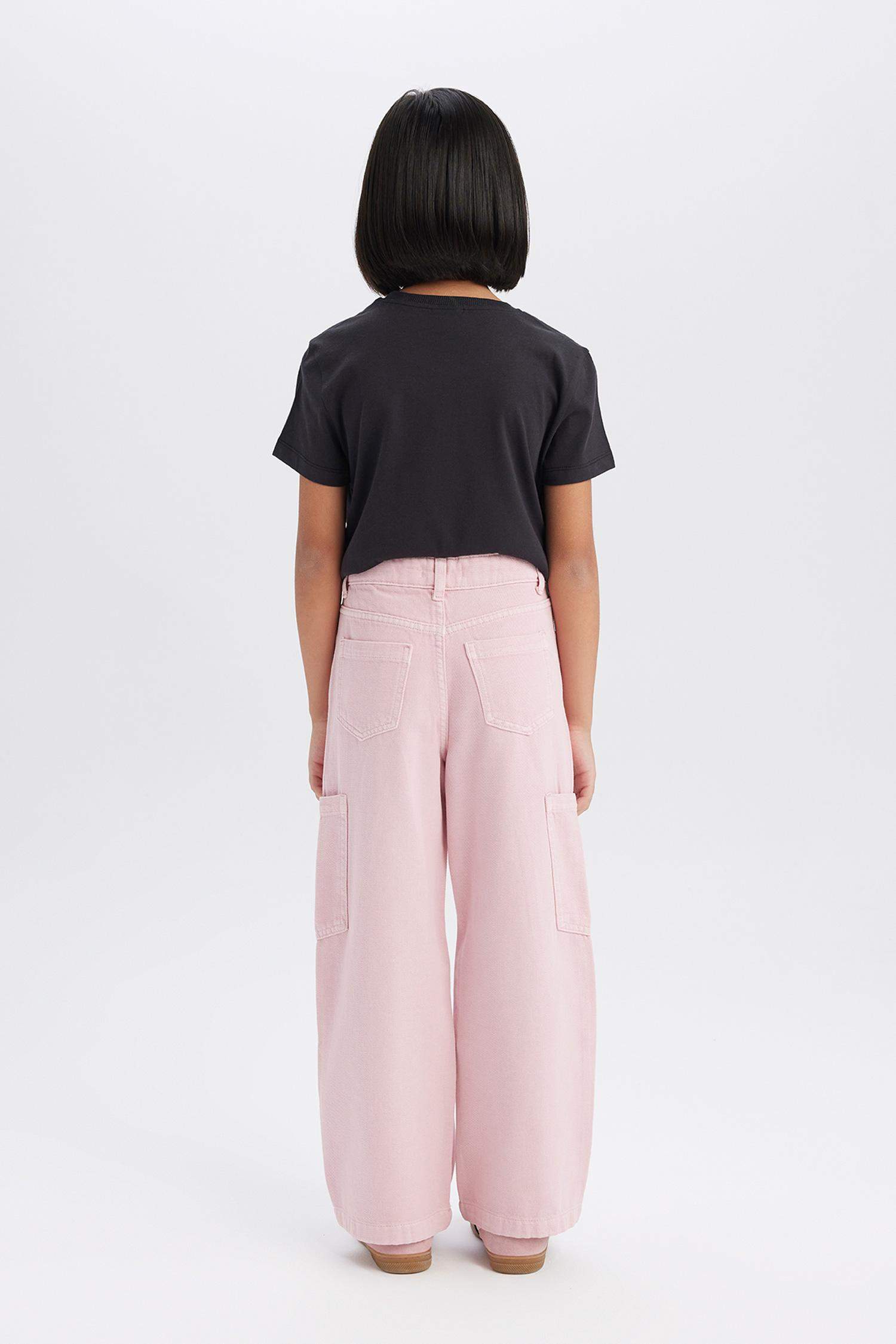 Kız Çocuk Wide Leg Kargo Geniş Paça Jean Pantolon