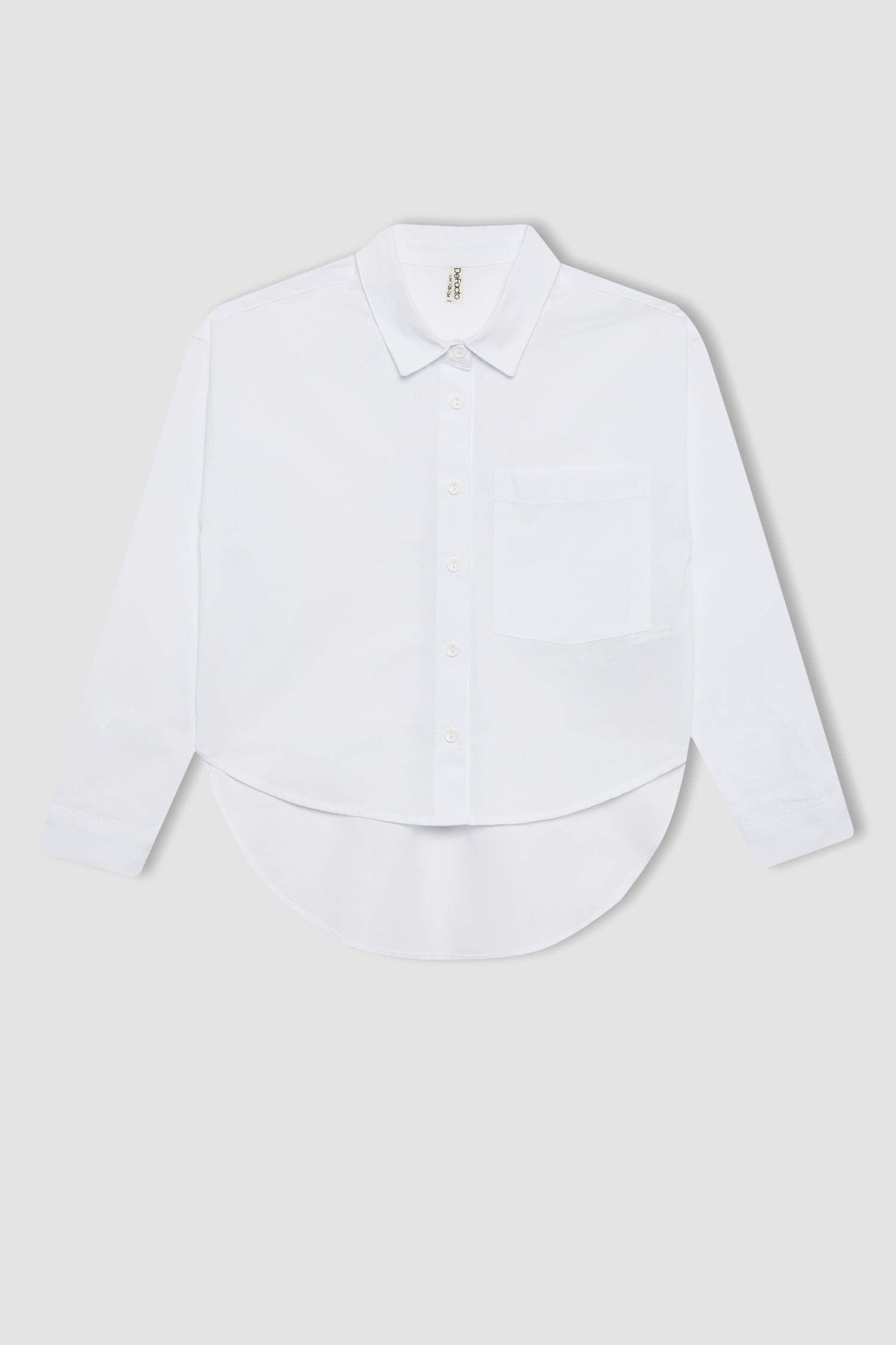 Chemise Oversize Oxford à Manches Longues Pour Fille