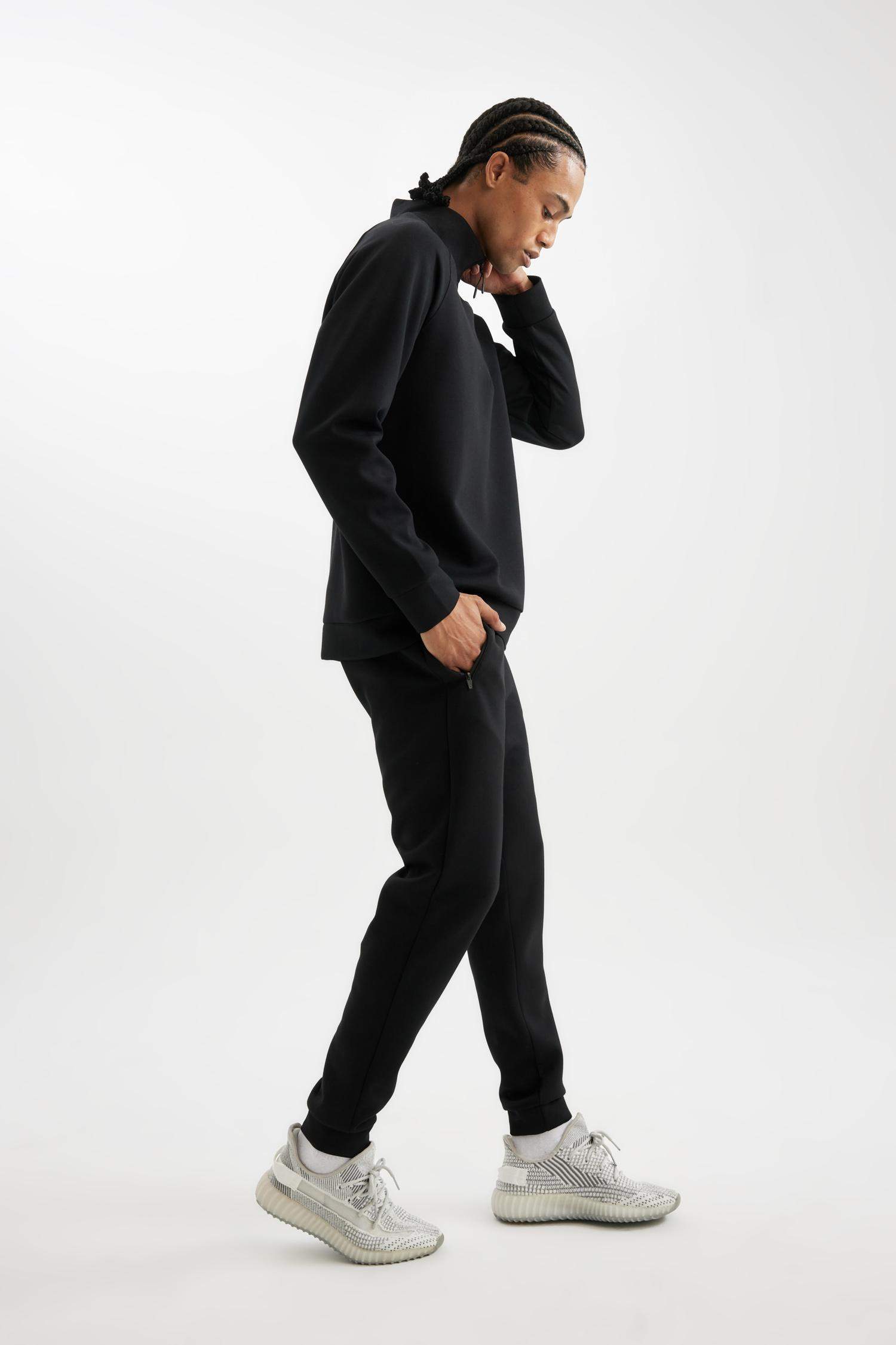 Sporcu Jogger Eşofman Altı Slim Fit Dar Kesim Skuba Dalgıç Kumaş Standart Paça