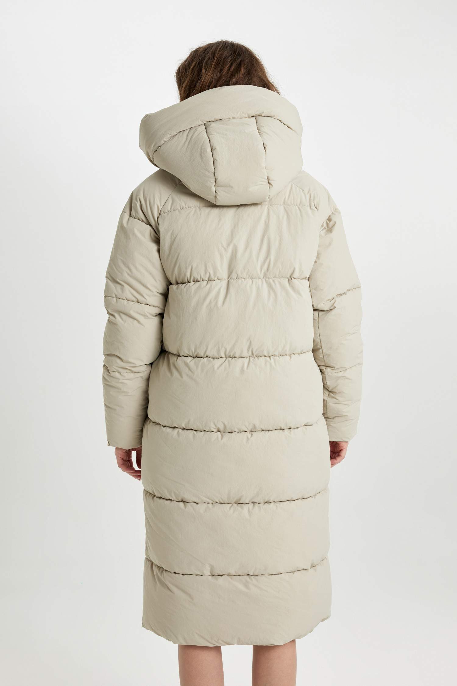 Su İtici Regular Kalıp Kapüşonlu Fermuarlı Cepli Uzun Mont Parka