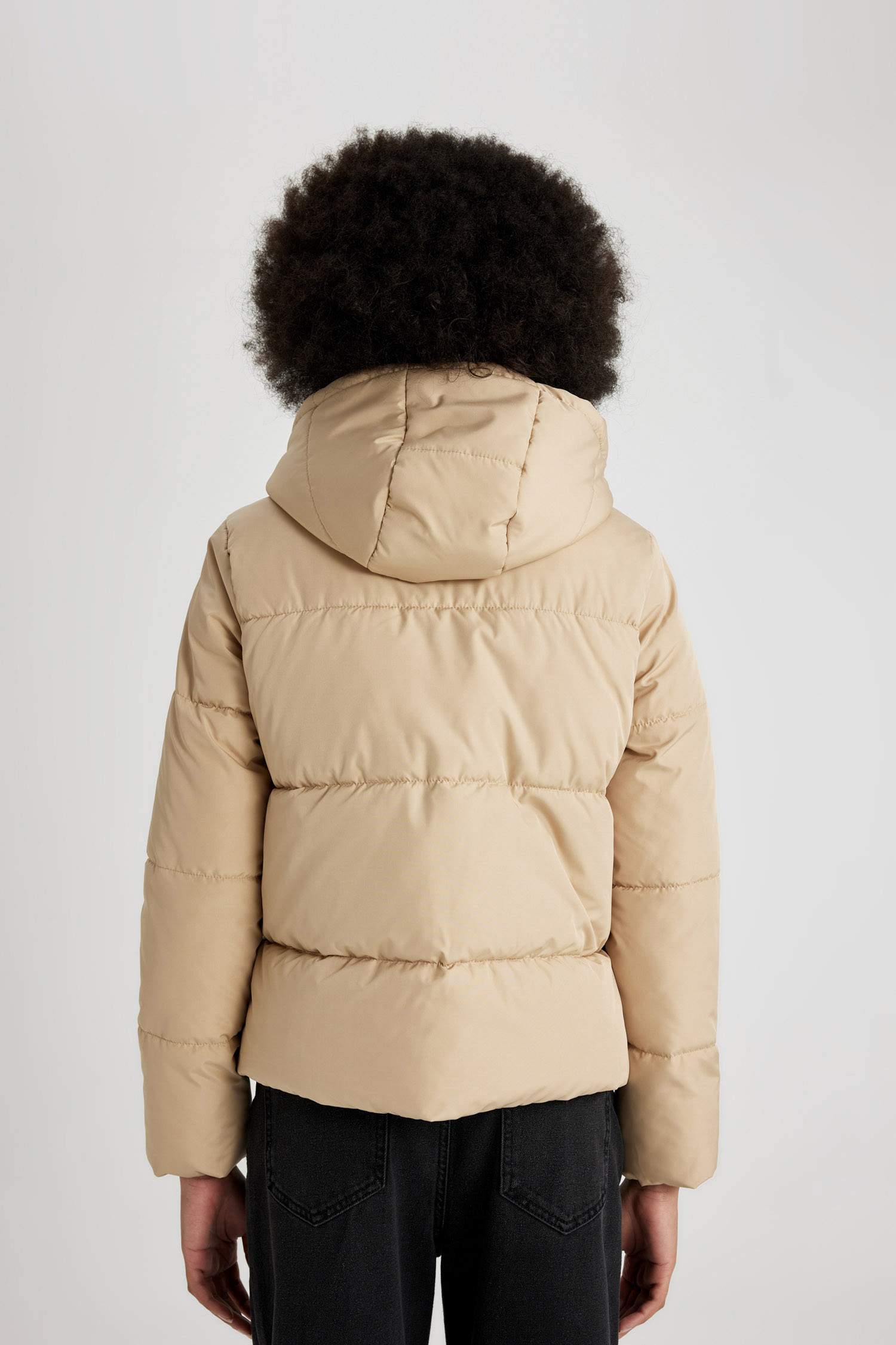 Su İtici Şişme Mont Kalıp Kapüşonlu Fermuarlı Cepli