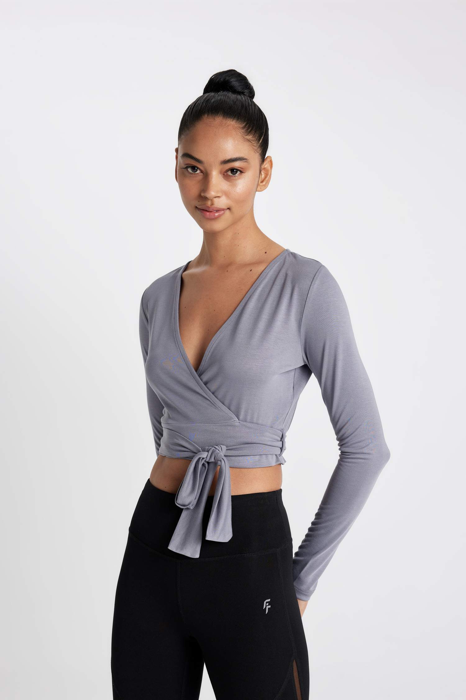 DeFactoFit Standard Fit V Neck Sports Modal T-Shirt