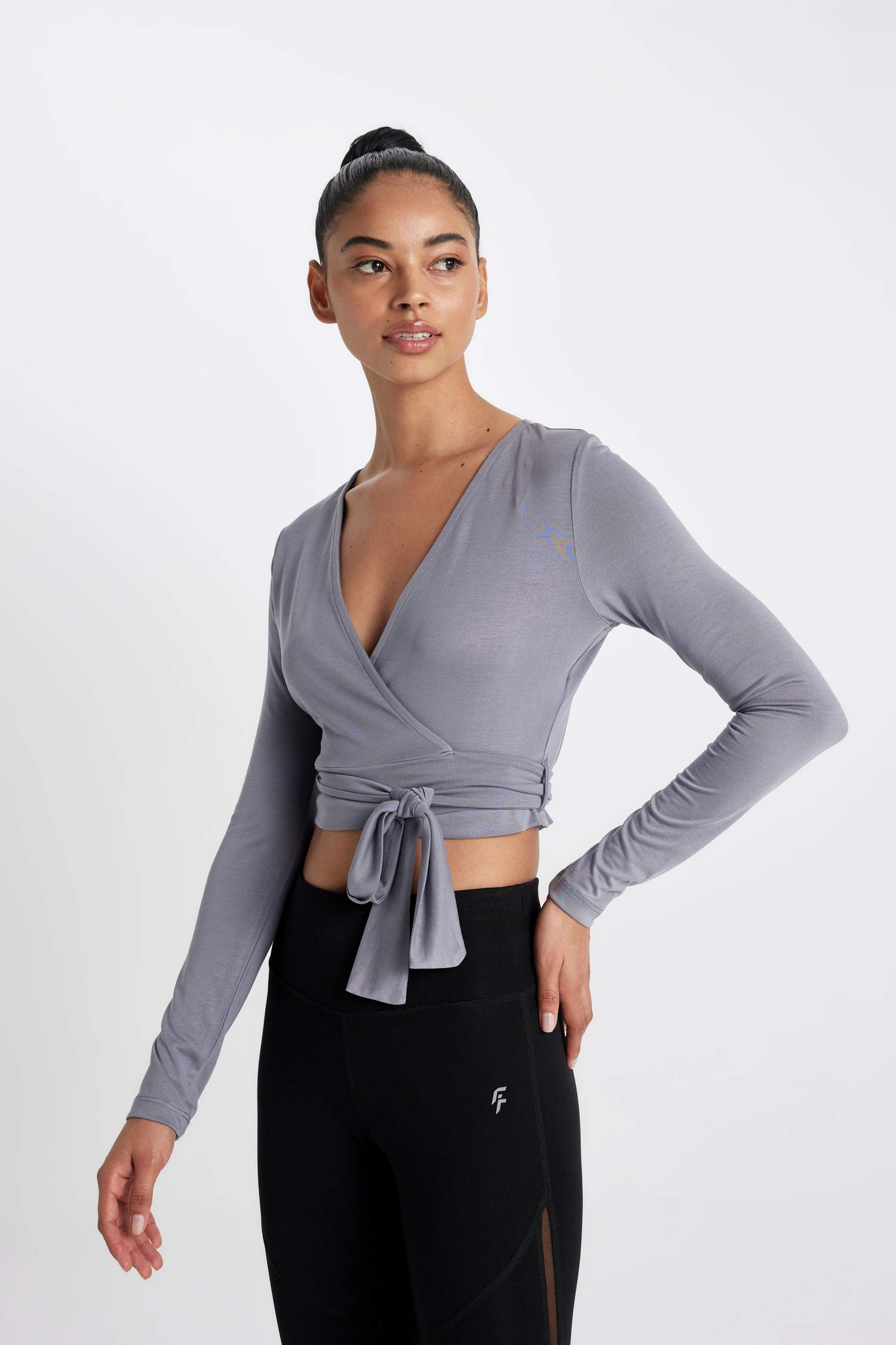 DeFactoFit Standard Fit V Neck Sports Modal T-Shirt