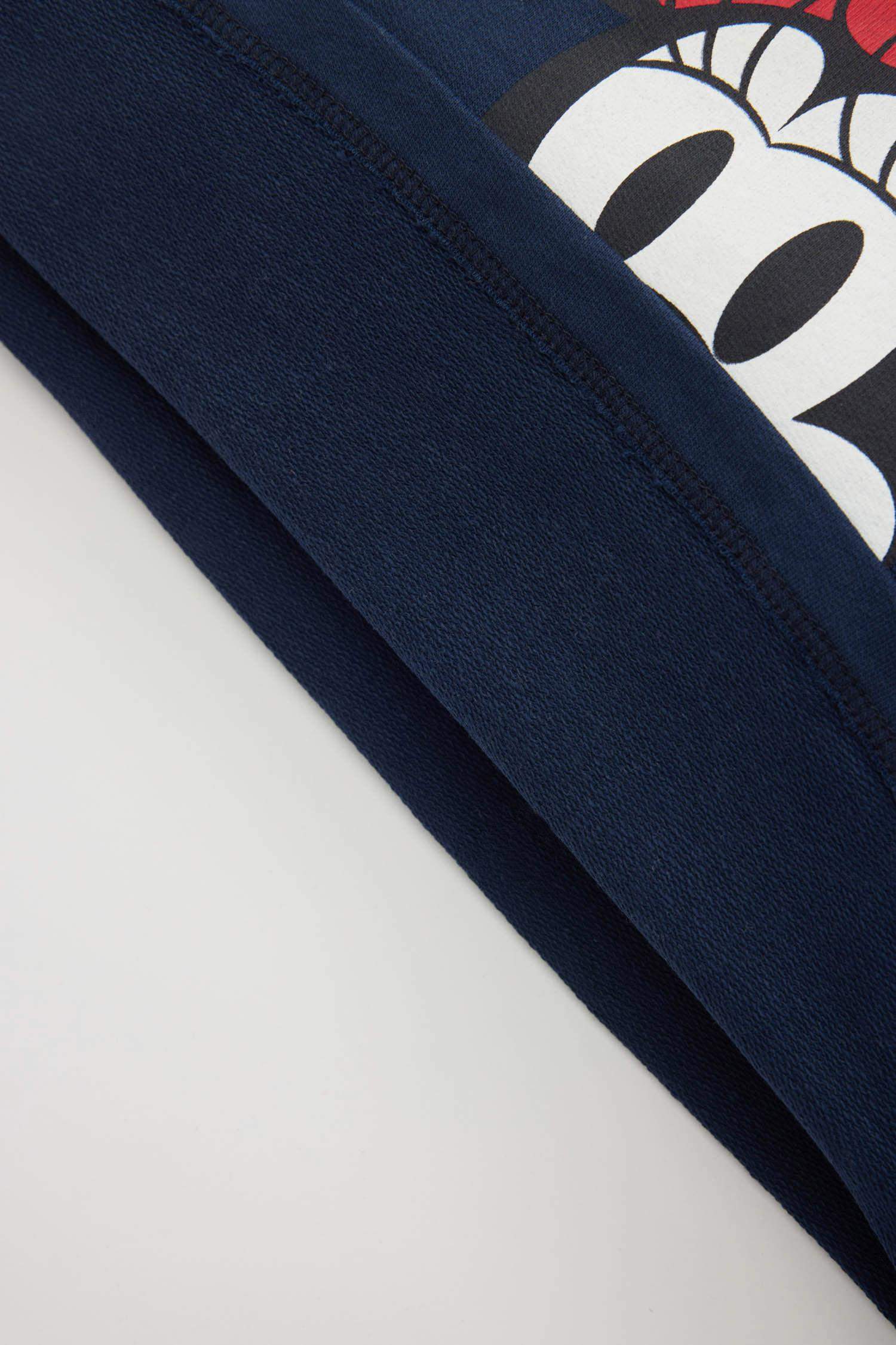 فستان قماش رقيق قصة عادية كم طويل بياقة قميص من ديزني ميكي وميني