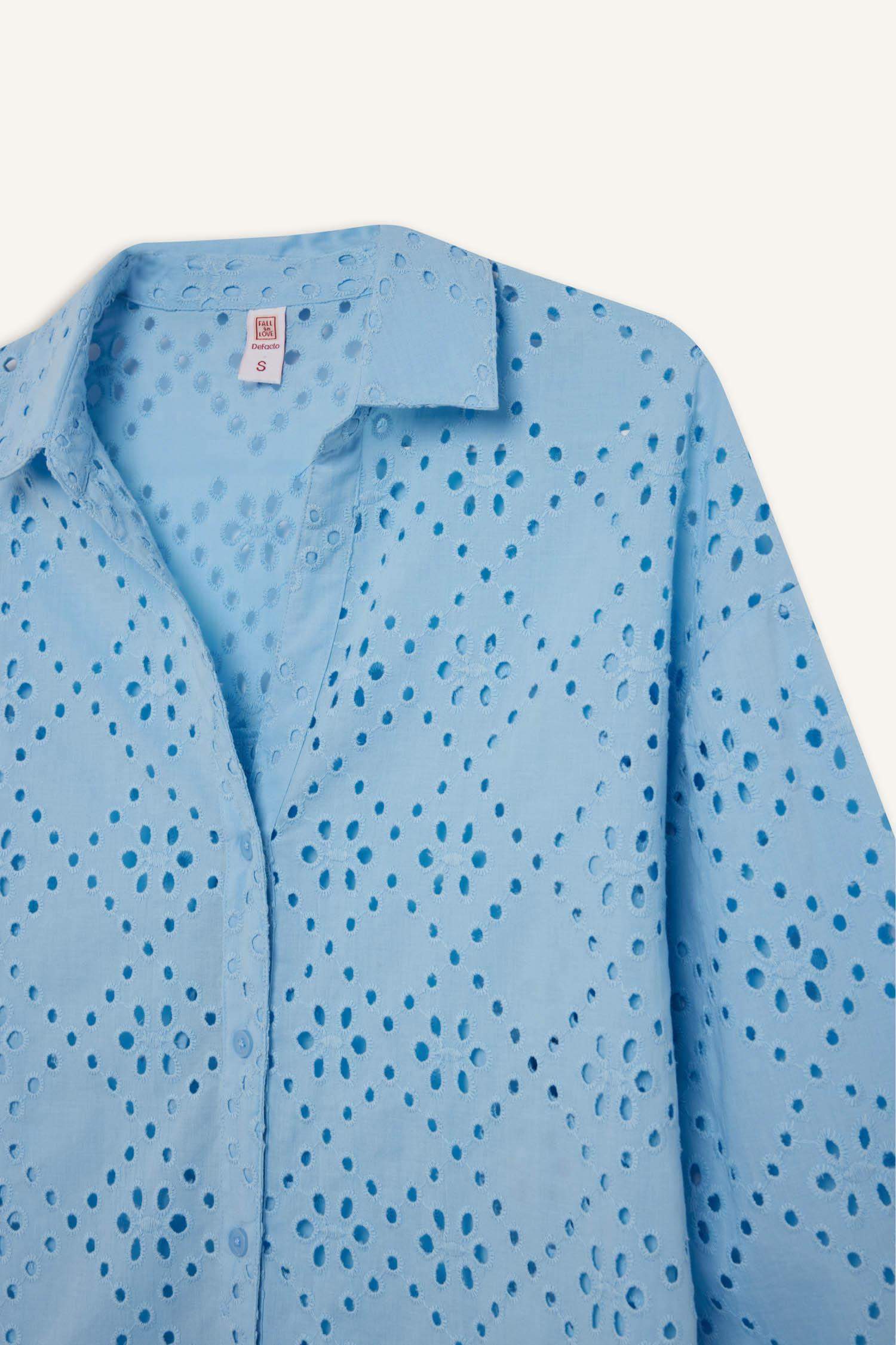 Fall in Love Regular Fit Cotton Brode Beach Shirt