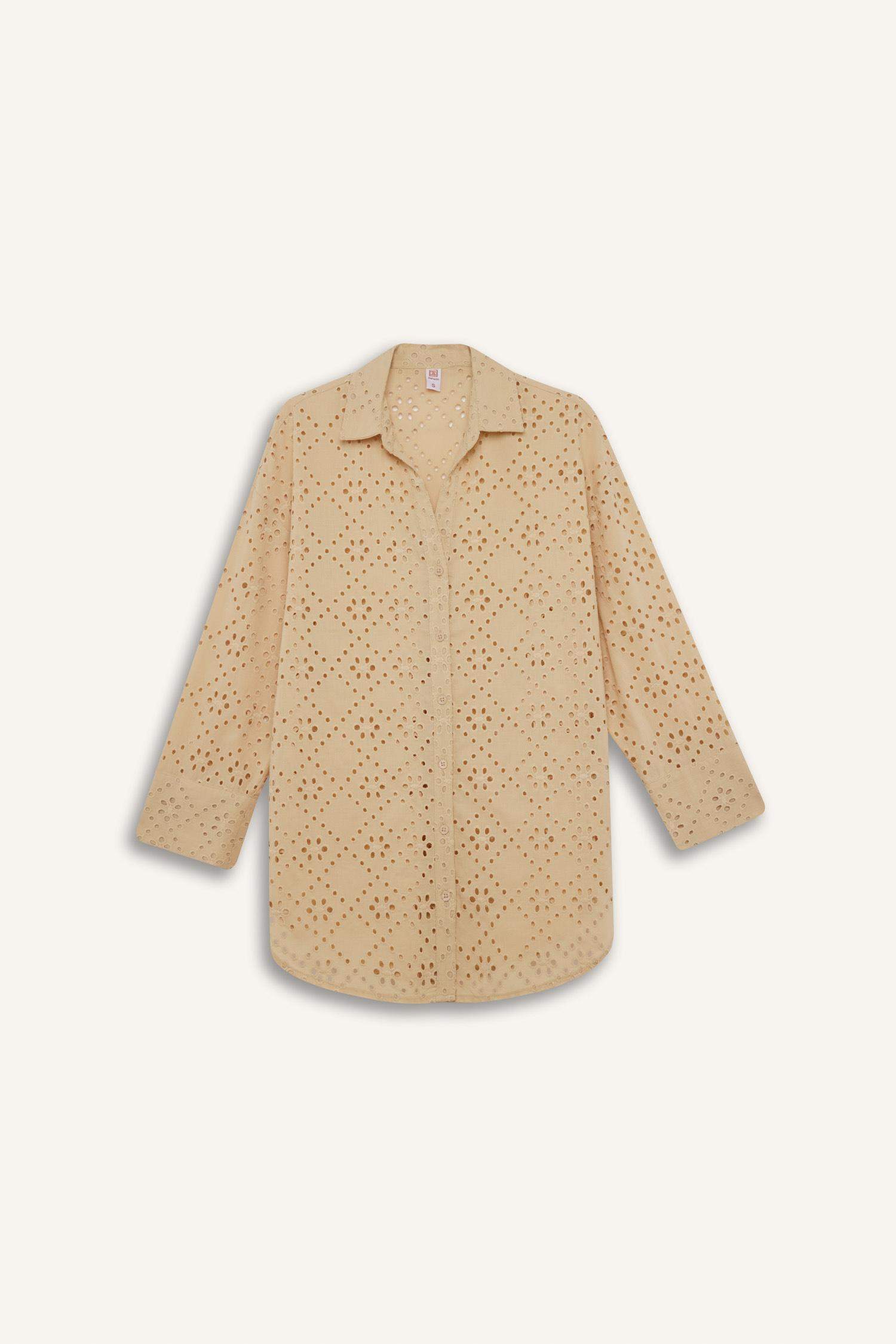 Fall in Love Regular Fit Cotton Brode Beach Shirt