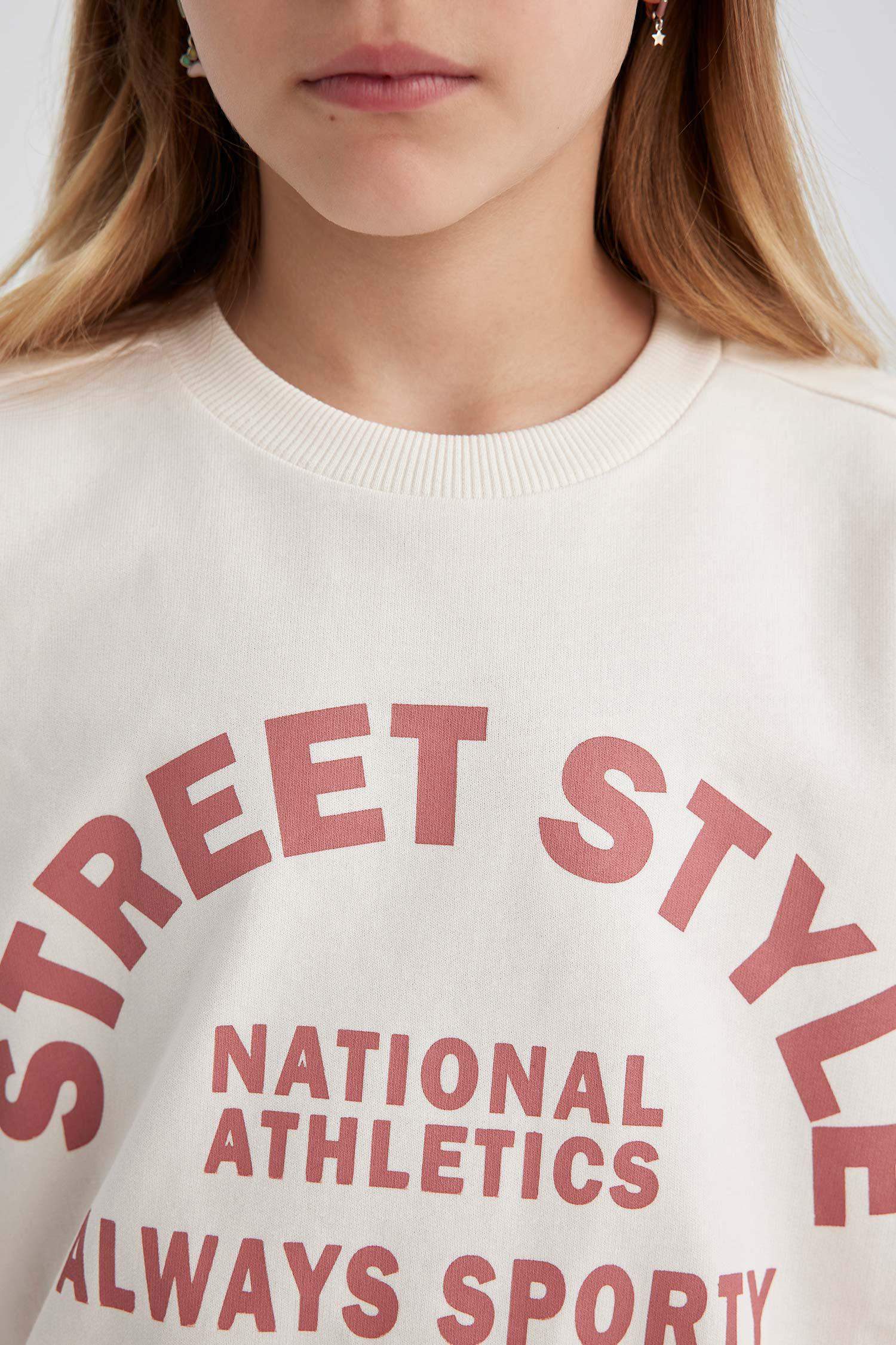 سيت بناتي سويت شيرت وبنطلون بجامة رياضي - قطعتين