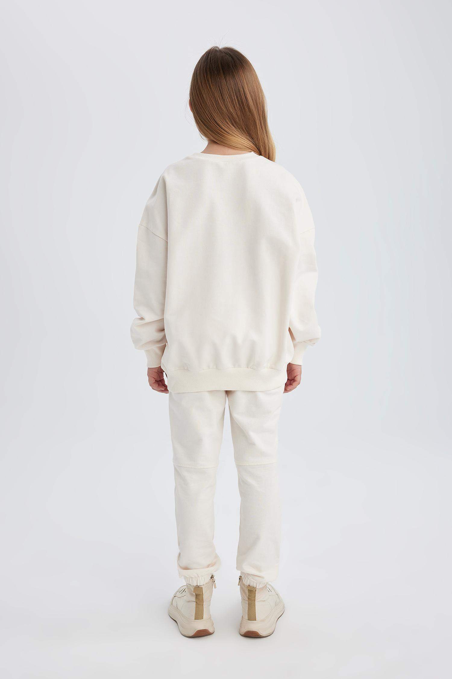 سيت بناتي سويت شيرت وبنطلون بجامة رياضي - قطعتين