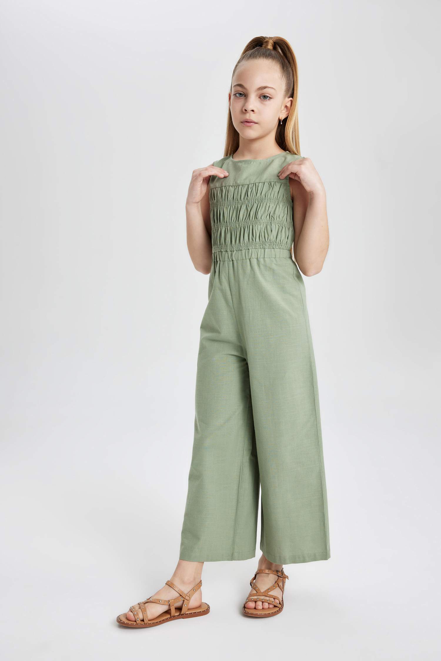 Қыздарға жеңсіз мақта Комбинезон