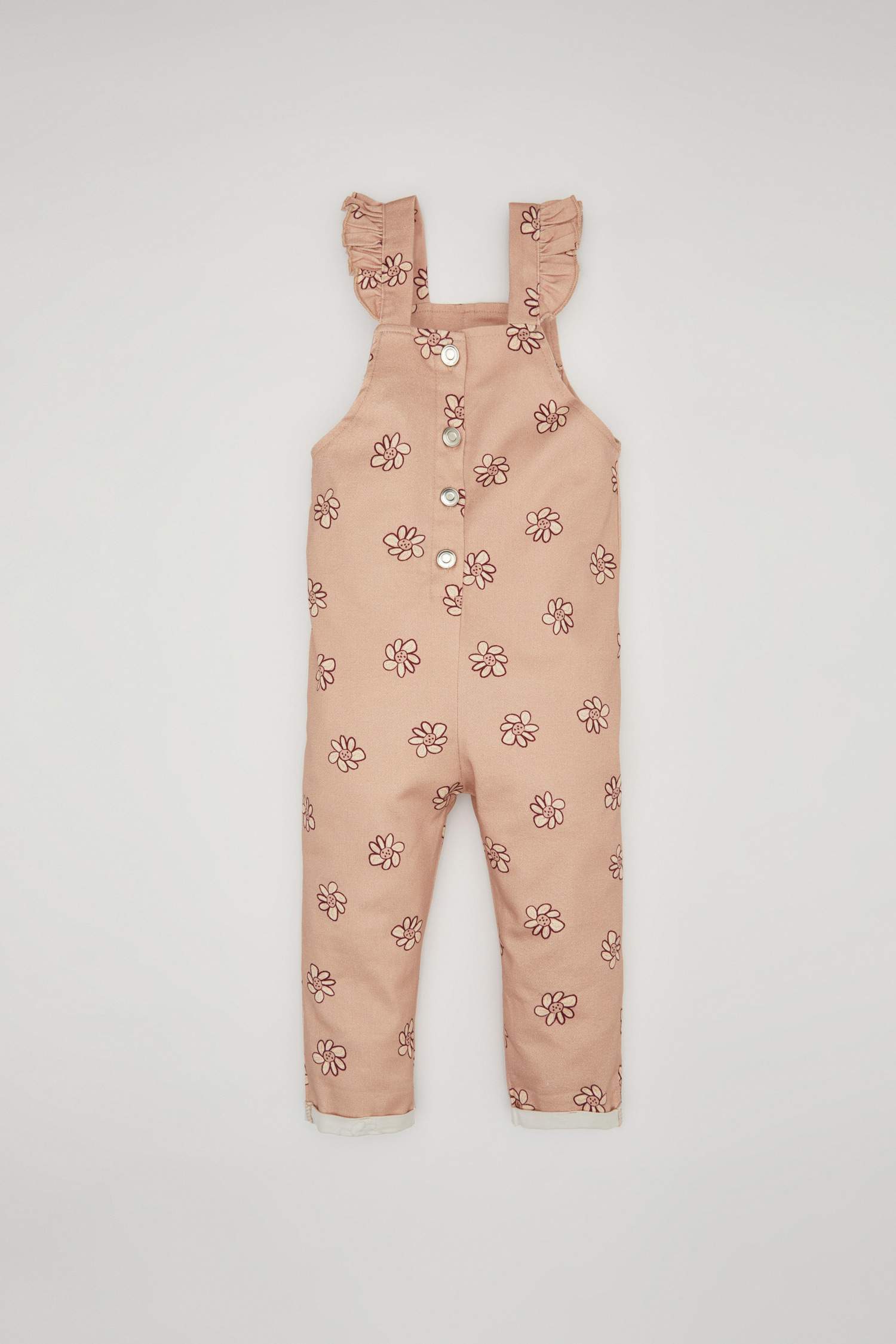 Salopette en Gabardine fleurie pour Bébé fille