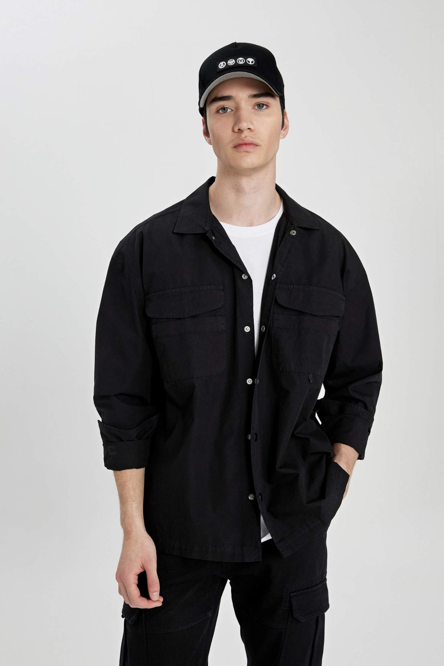 Oversize Fit Cotton Long Sleeve Shirt