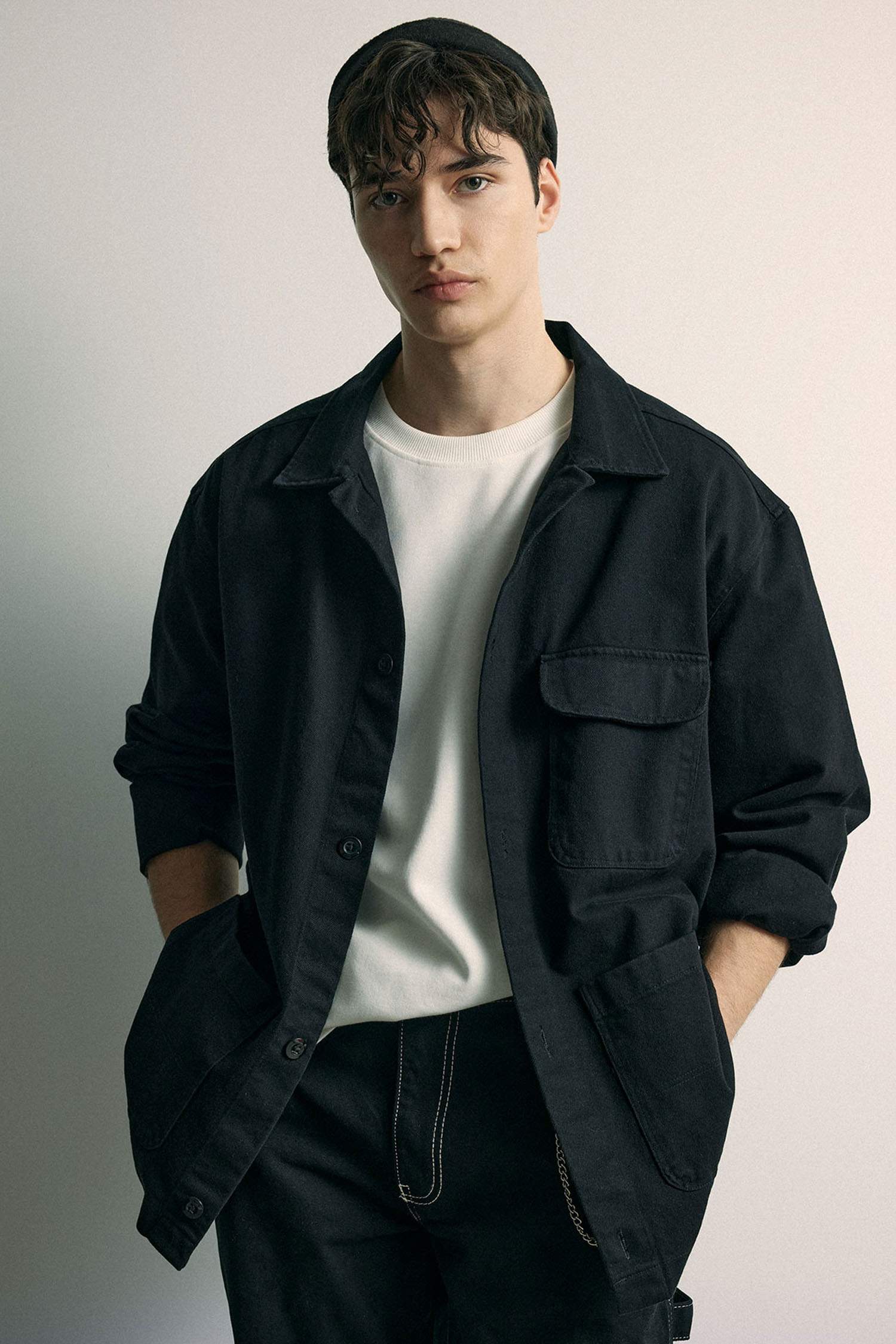 Relax Fit Pamuklu Cepli Uzun Kollu Gömlek Ceket