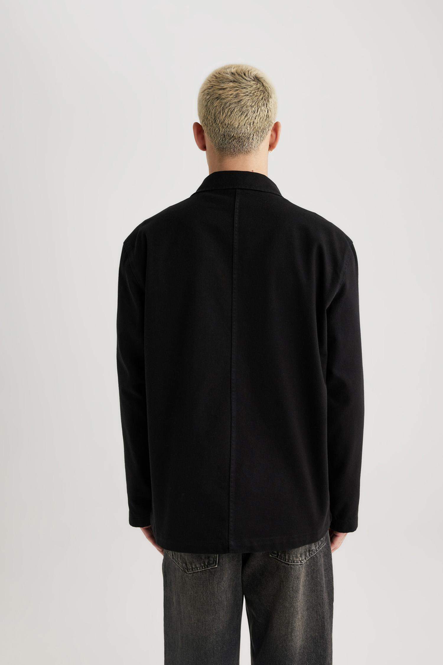 Relax Fit Pamuklu Cepli Uzun Kollu Gömlek Ceket