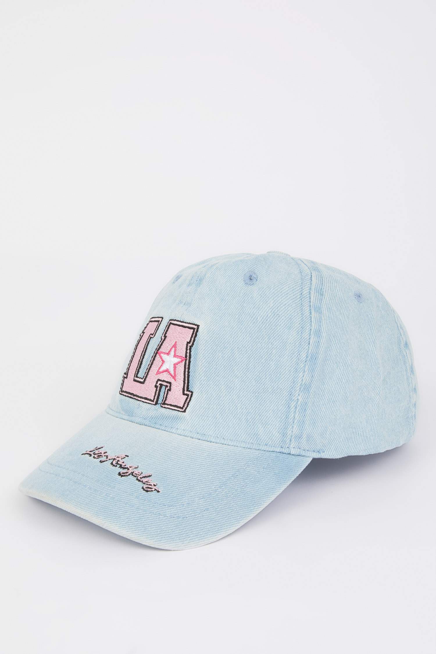 Kız Çocuk Nakışlı Jean Cap Şapka