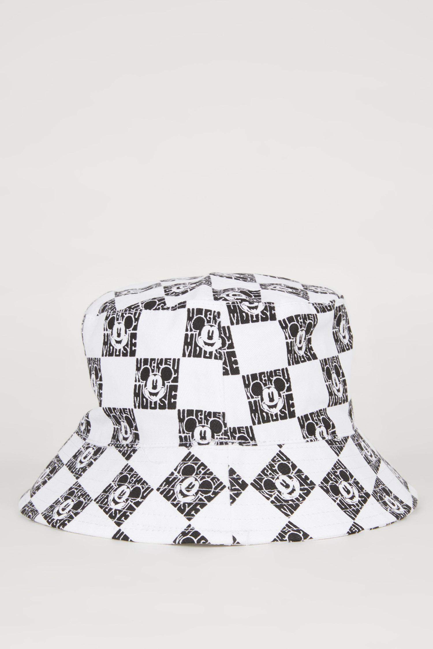 Kız Çocuk Disney Mickey & Minnie Desenli Gabardin Bucket Şapka