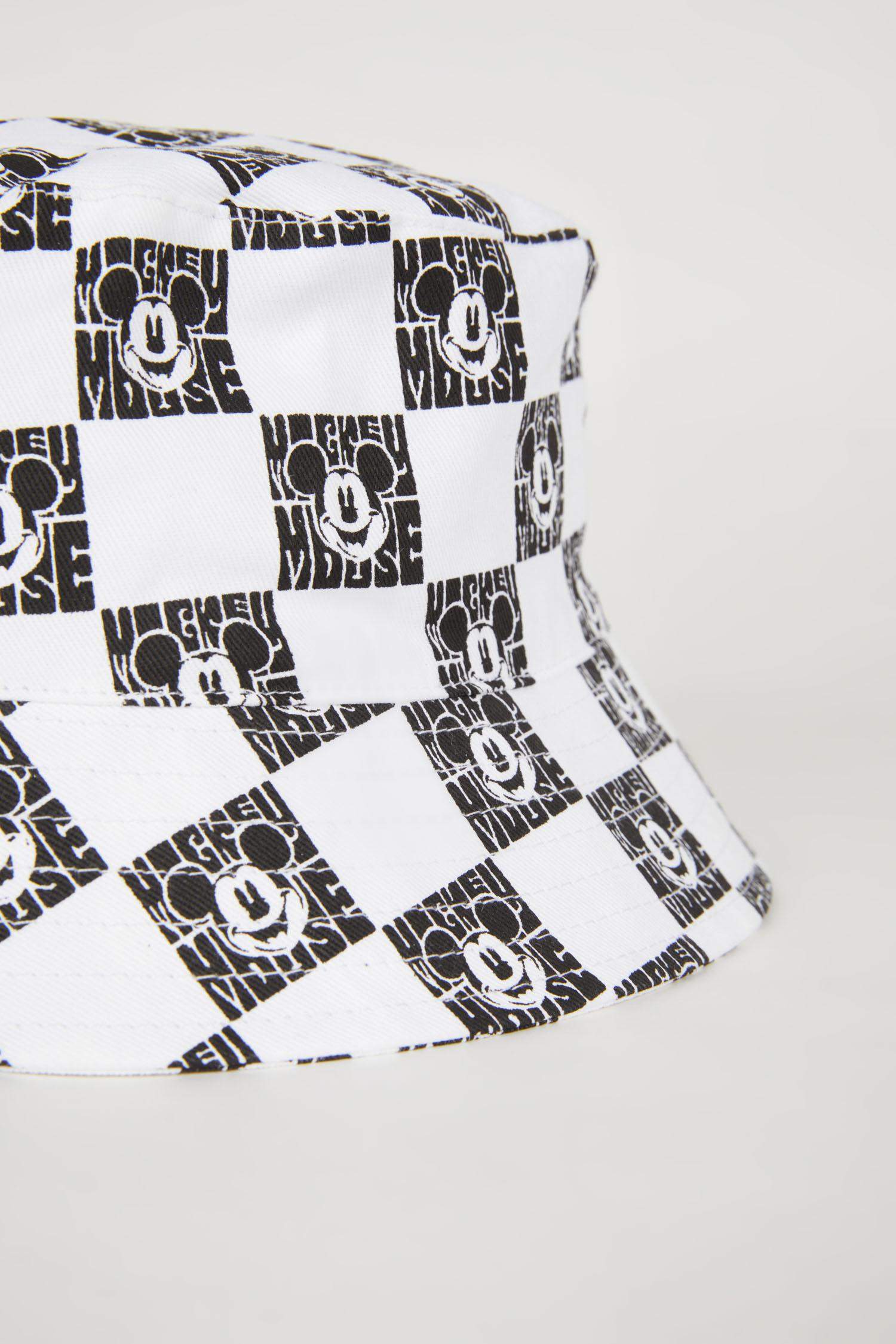 Kız Çocuk Disney Mickey & Minnie Desenli Gabardin Bucket Şapka