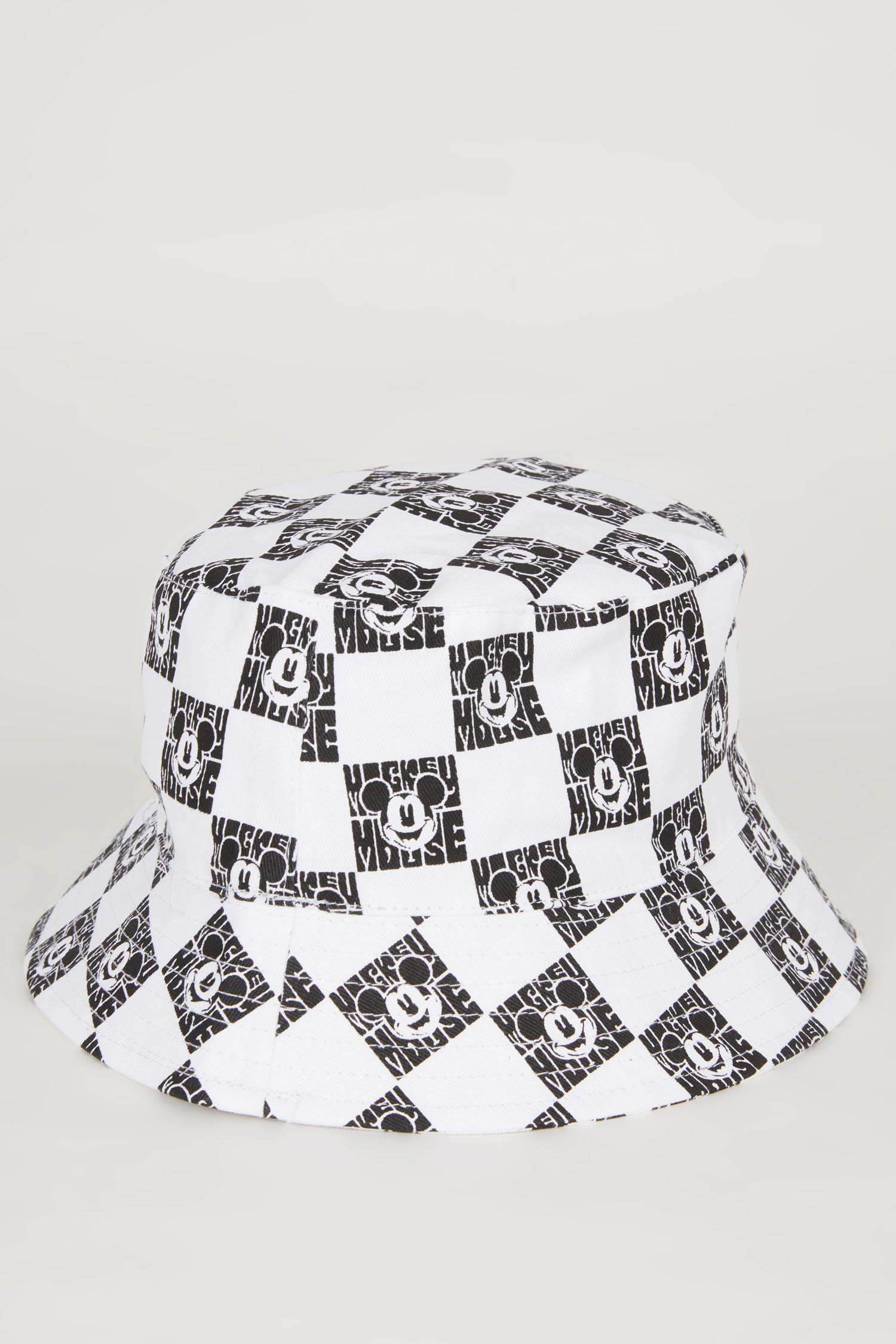 Kız Çocuk Disney Mickey & Minnie Desenli Gabardin Bucket Şapka