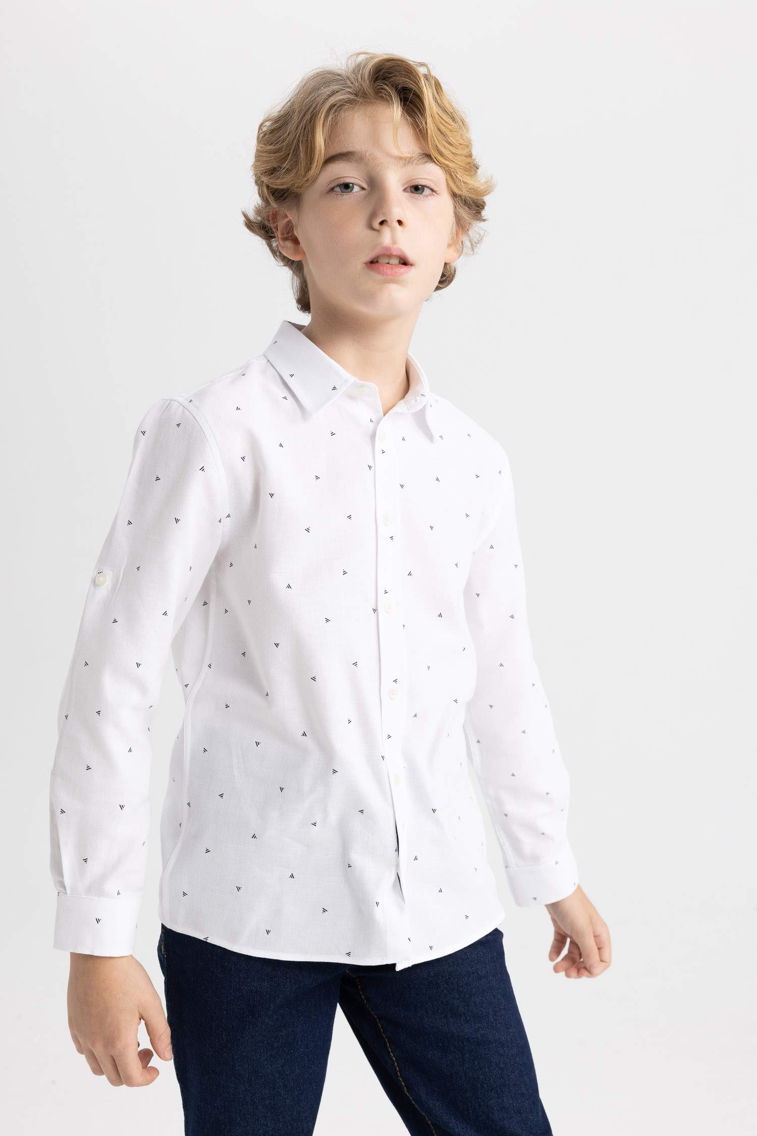 Boy Regular Fit Polo Neck Oxford Shirt