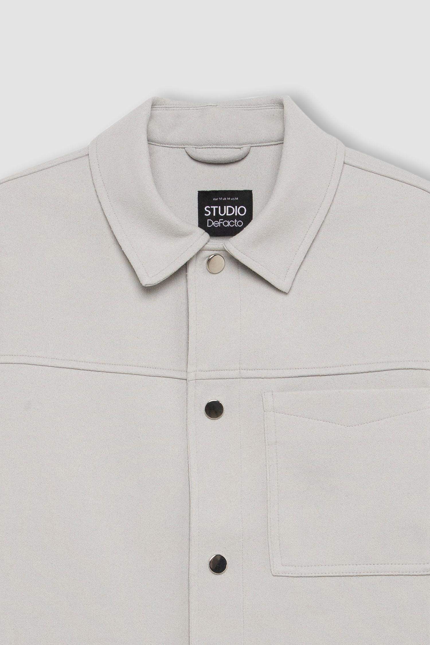 جاكيت مبطن قصة مريحة برقبة بولو