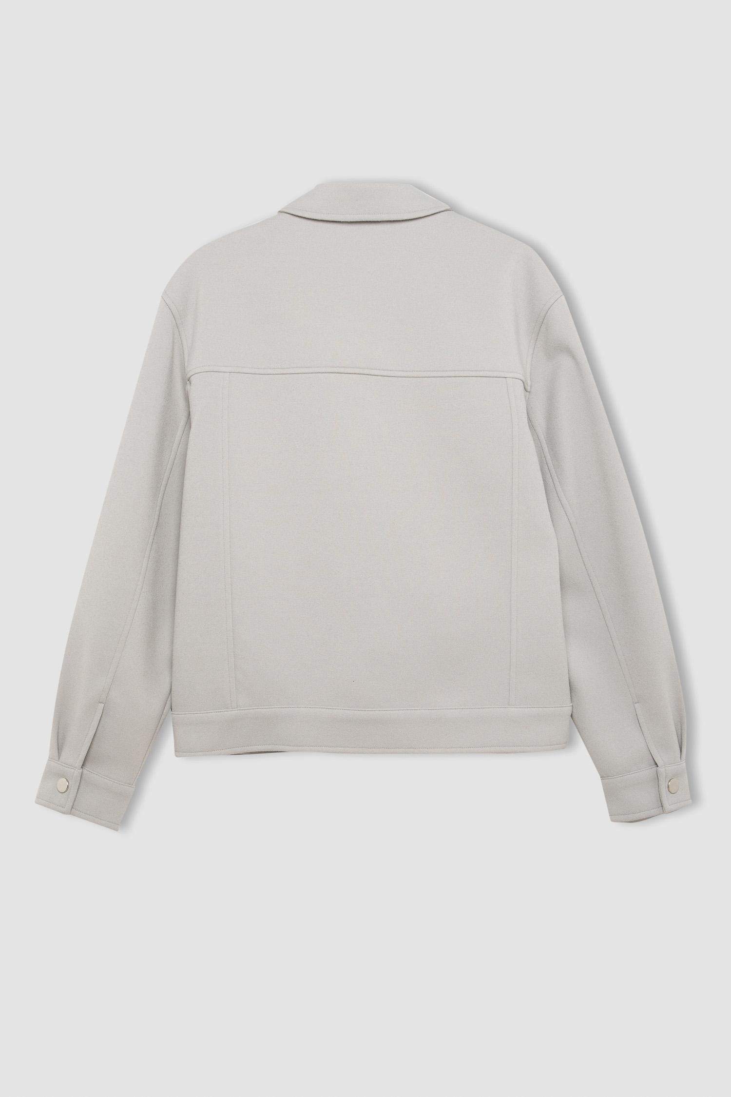 جاكيت مبطن قصة مريحة برقبة بولو