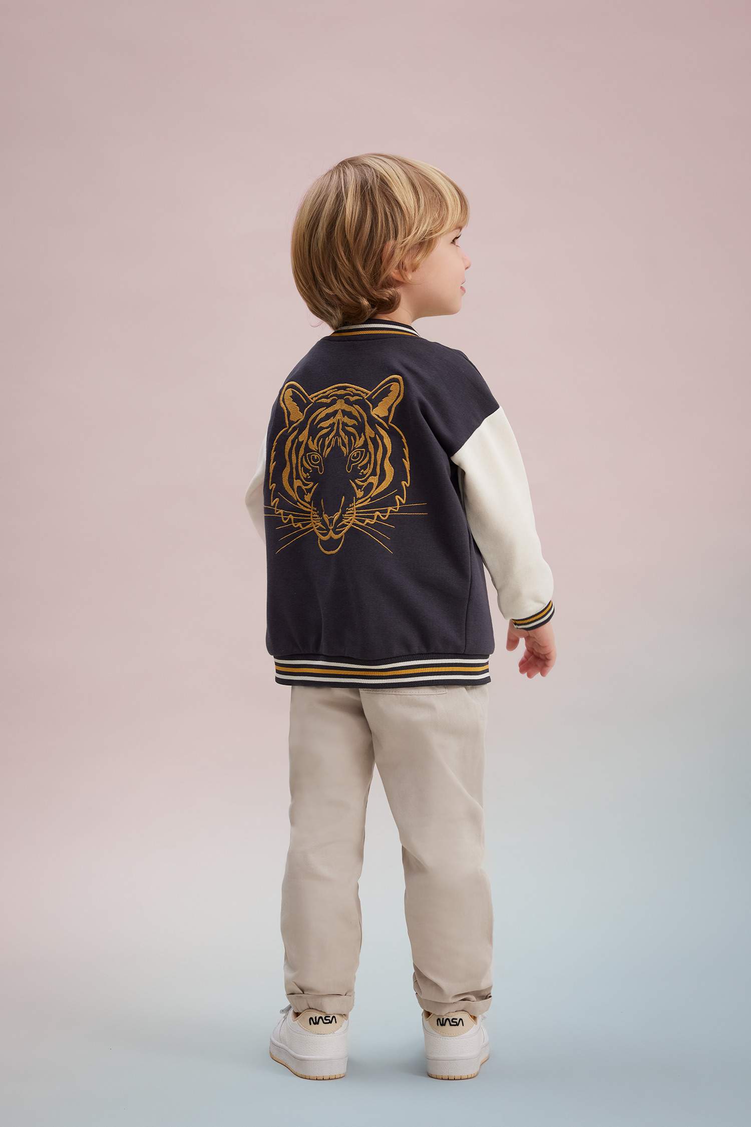 Baby Boy Tiger Patterned Bomber Cardigan