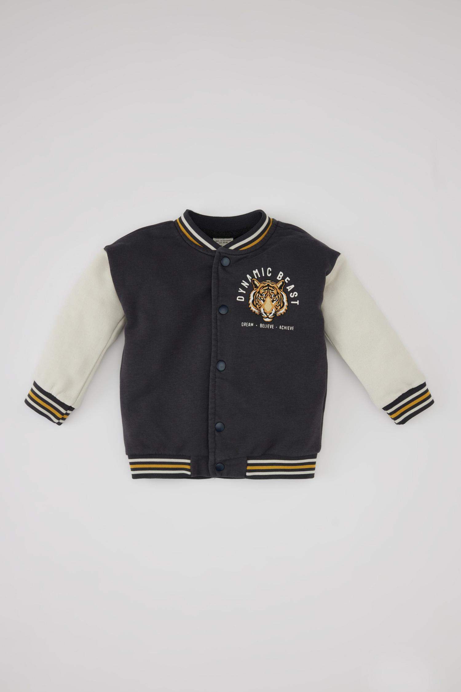 Baby Boy Tiger Patterned Bomber Cardigan