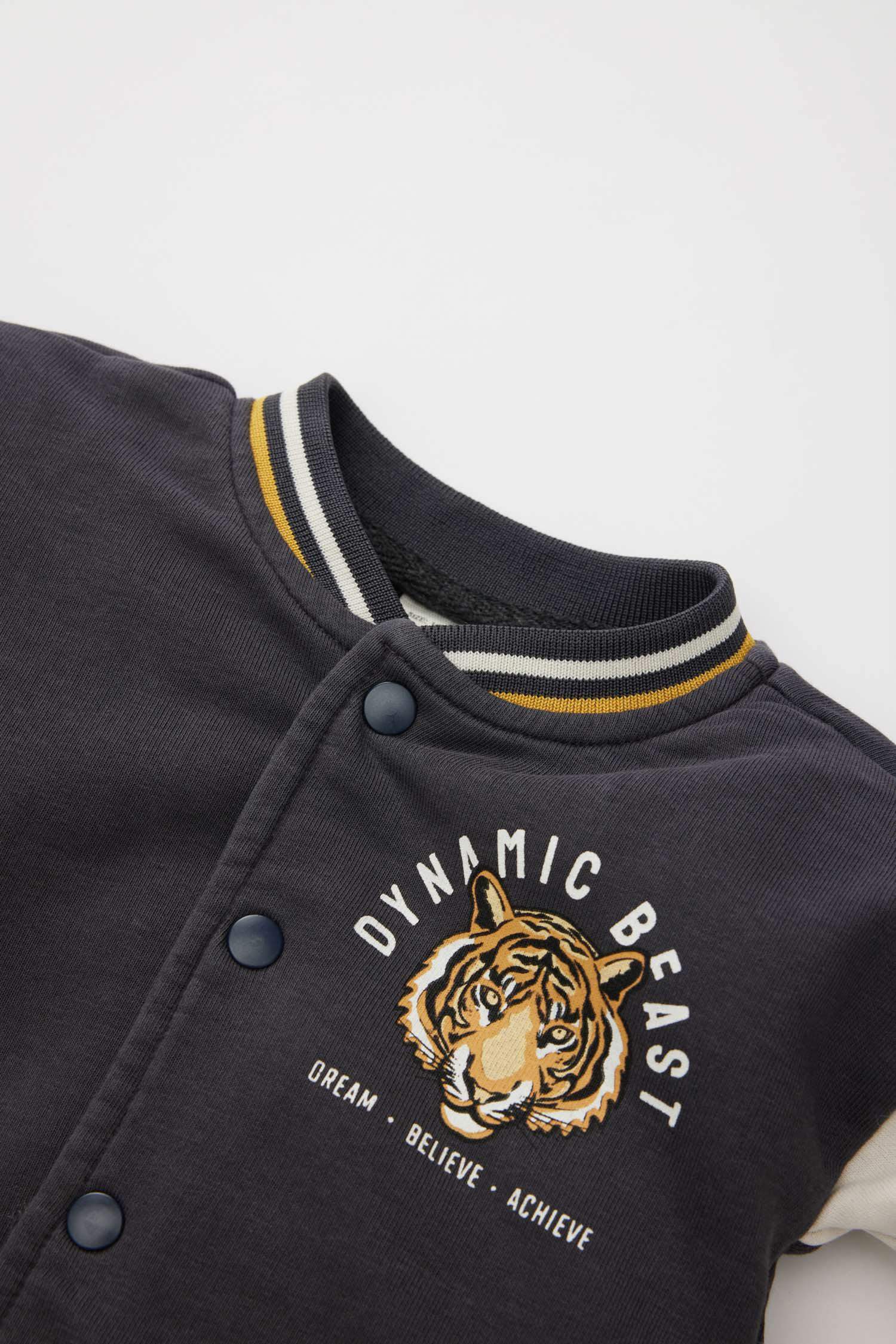 Baby Boy Tiger Patterned Bomber Cardigan
