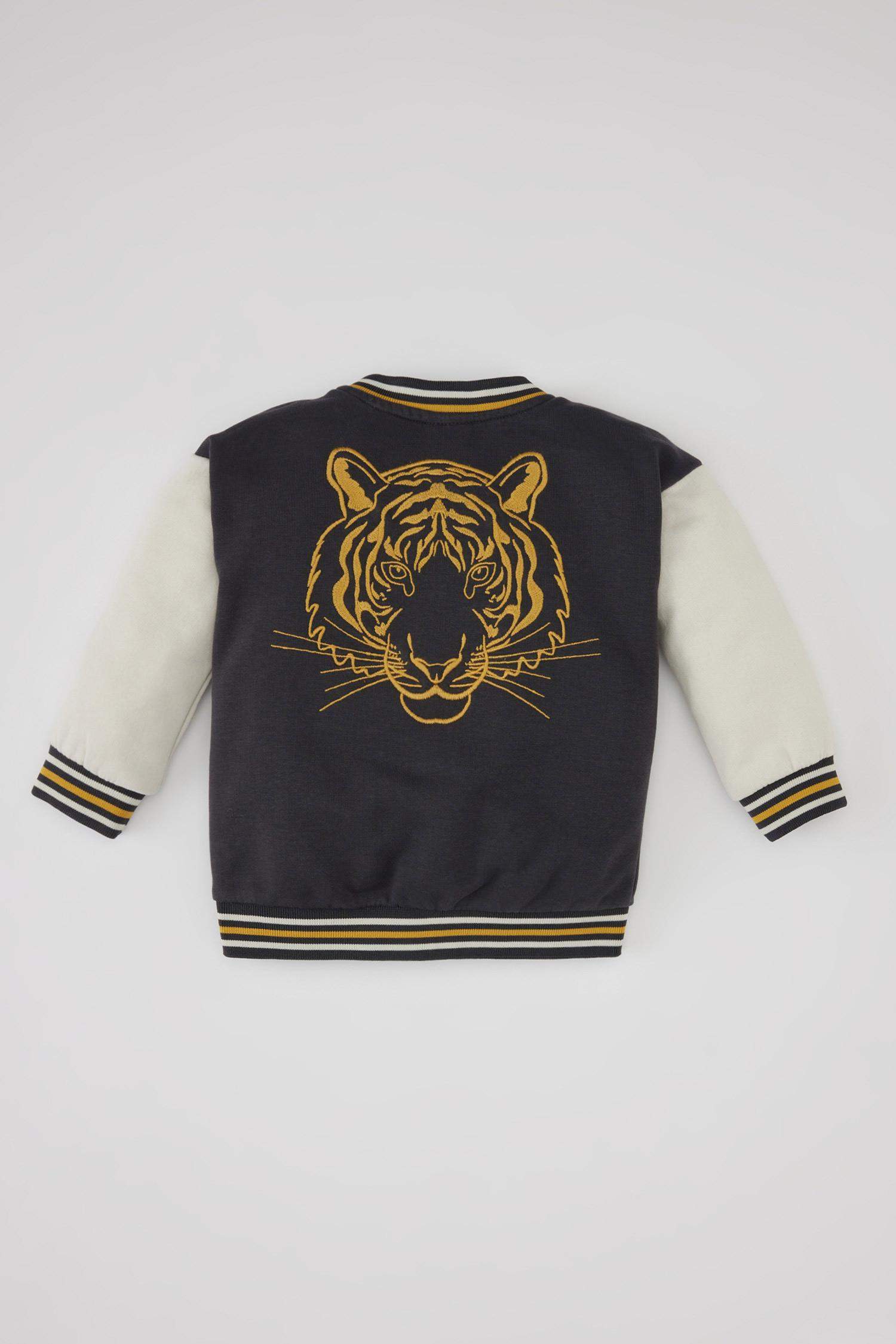 Baby Boy Tiger Patterned Bomber Cardigan
