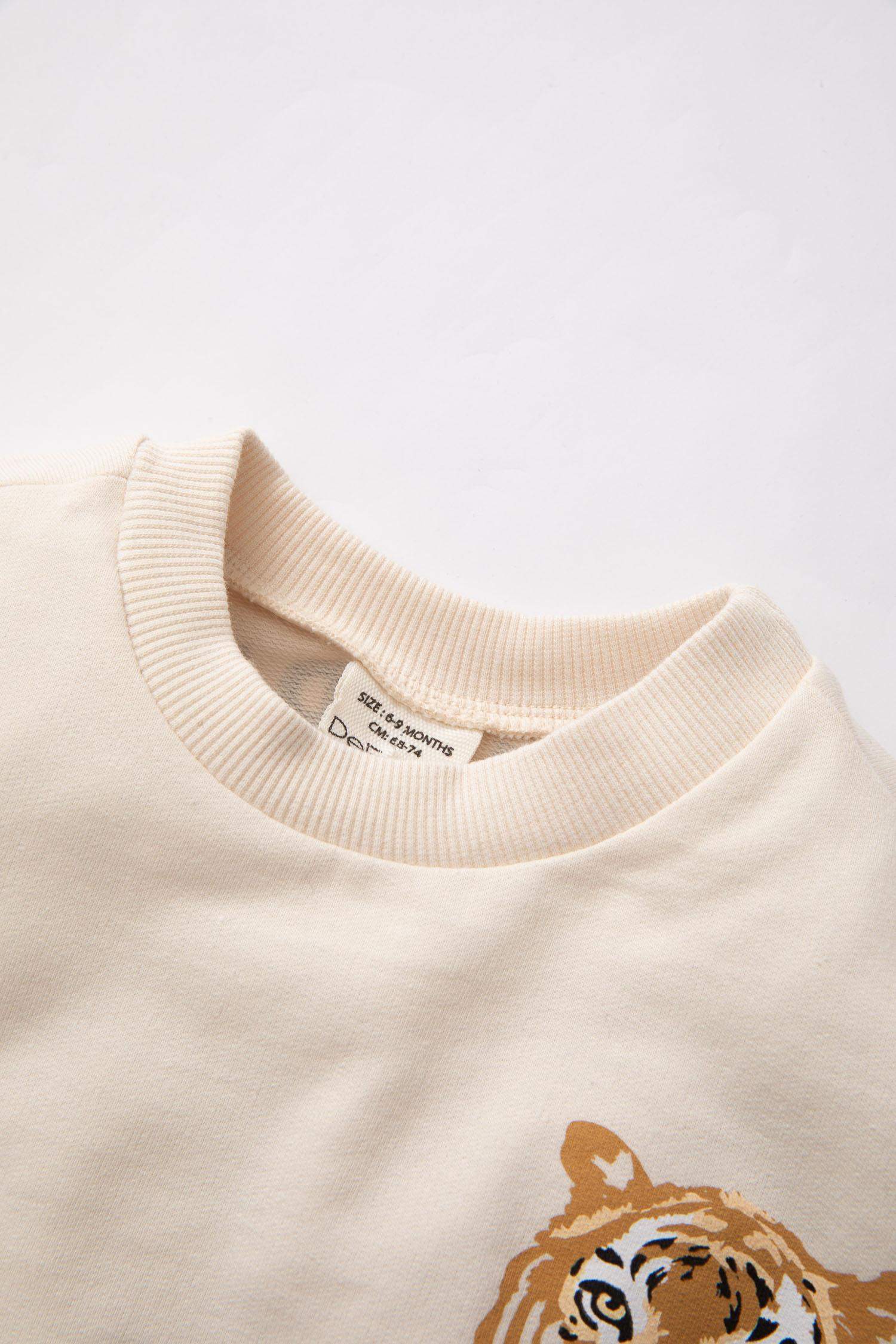 Baby Boy Tiger Pattern Sweatshirt Sweatpants 2 Piece Set