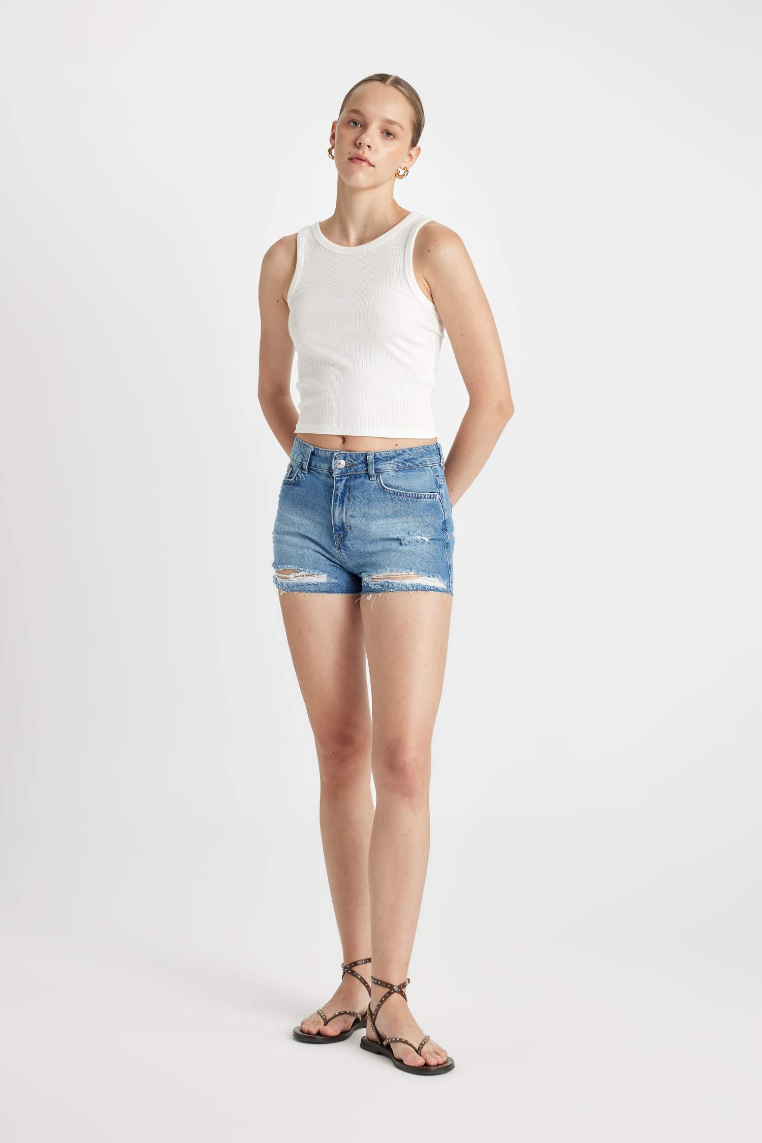 High Waist Denim Shorts