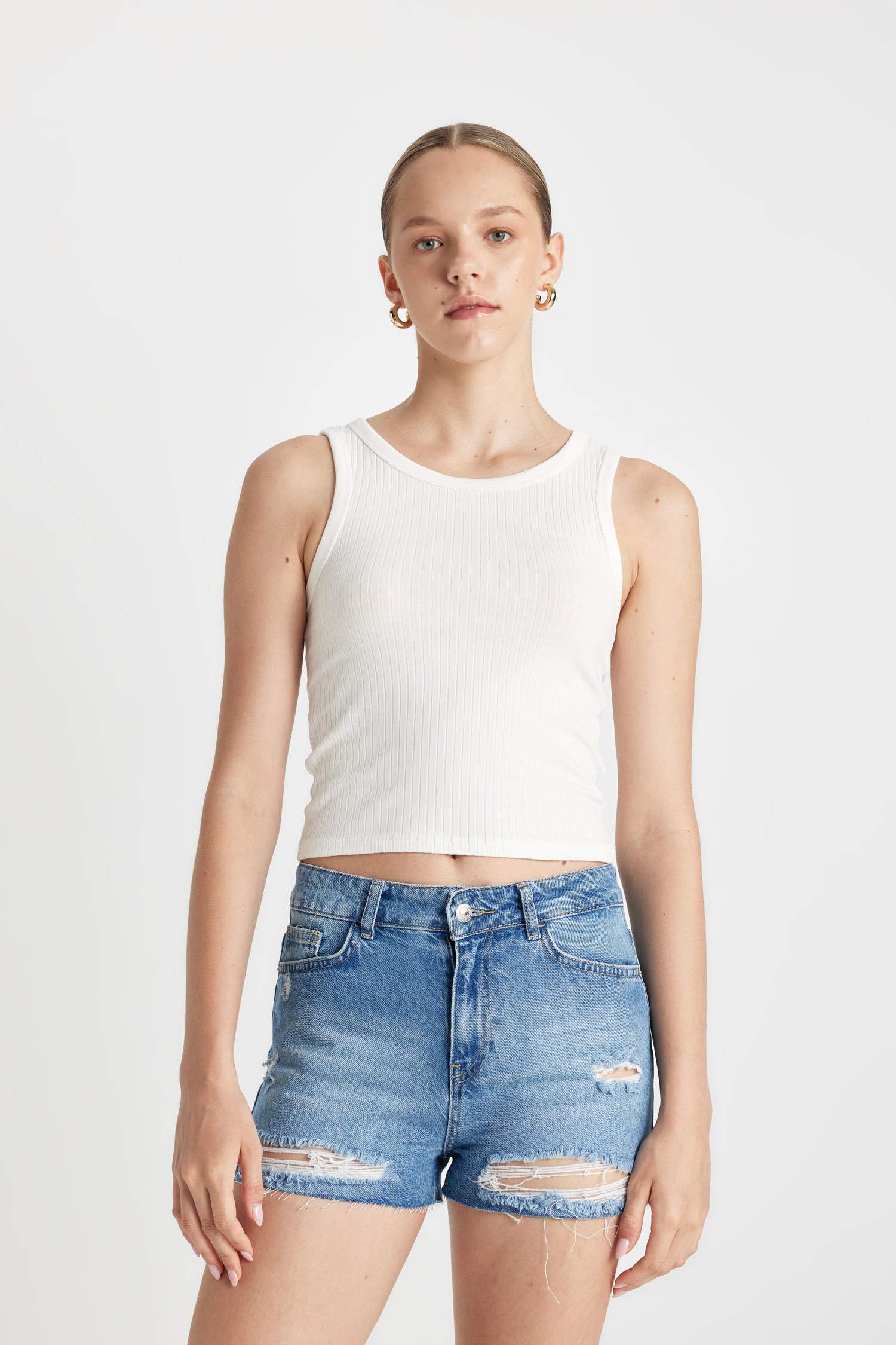 High Waist Denim Shorts