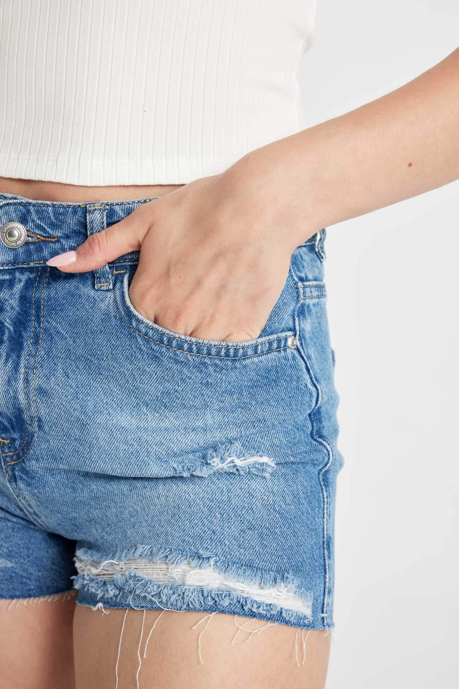 High Waist Denim Shorts