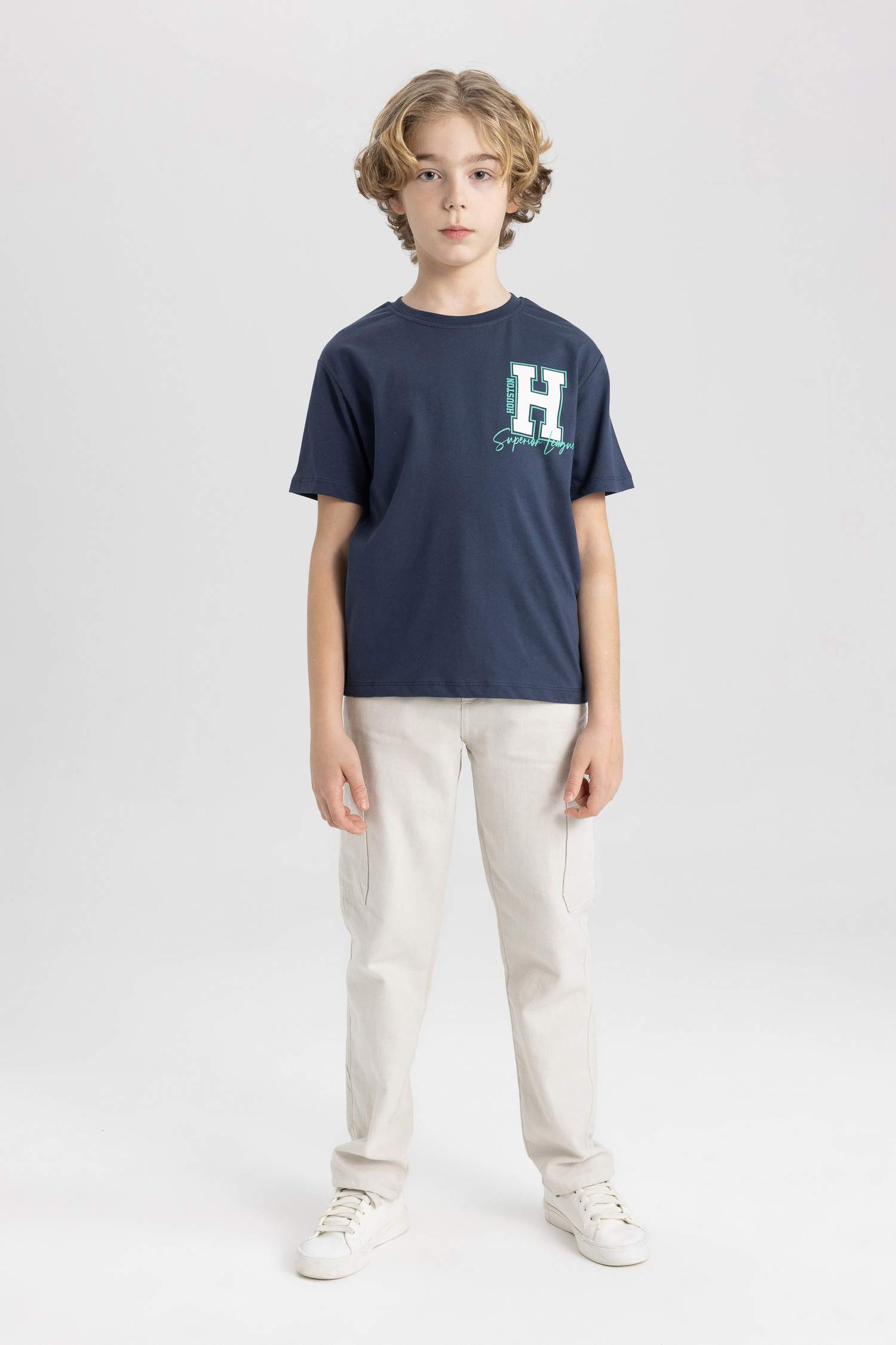 تيشيرت ولادي نص ردن مطبوع قصة عادية