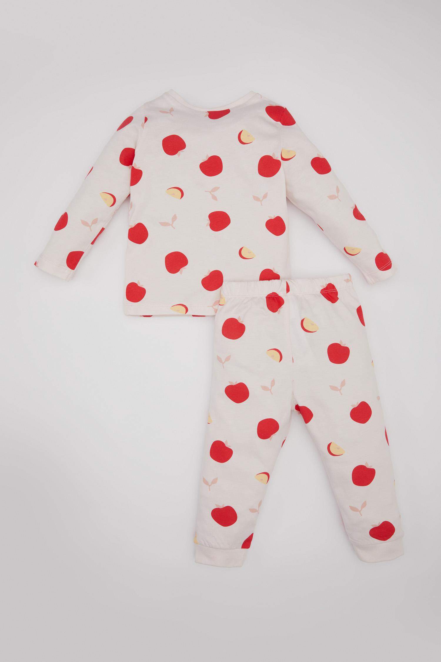 Baby Girl Fruit Patterned Cotton 2 Piece Pajama Set