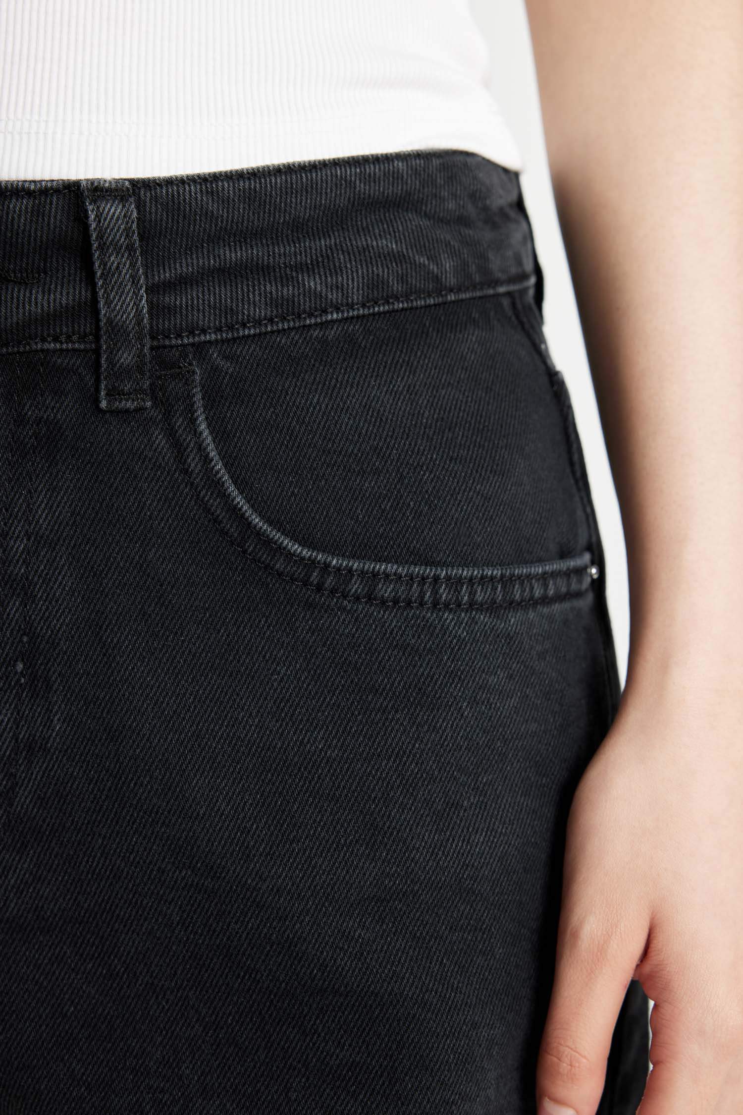 Mom Fit High Waist Skinny Denim Shorts