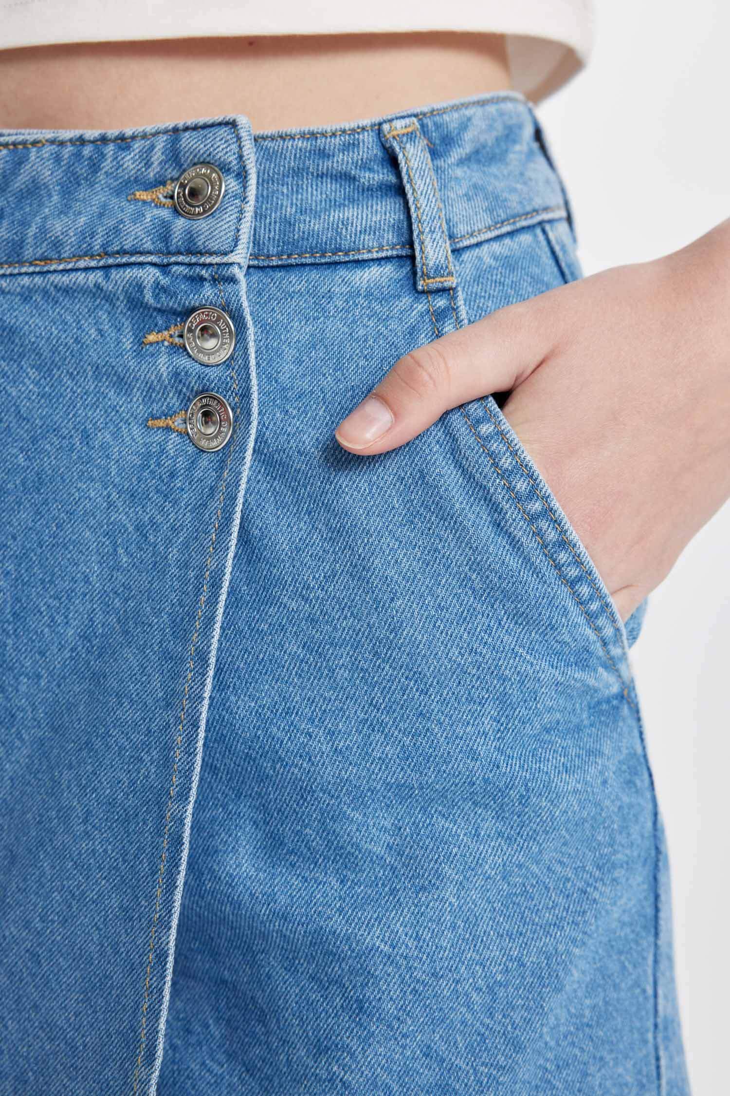 High Waist Denim Skort