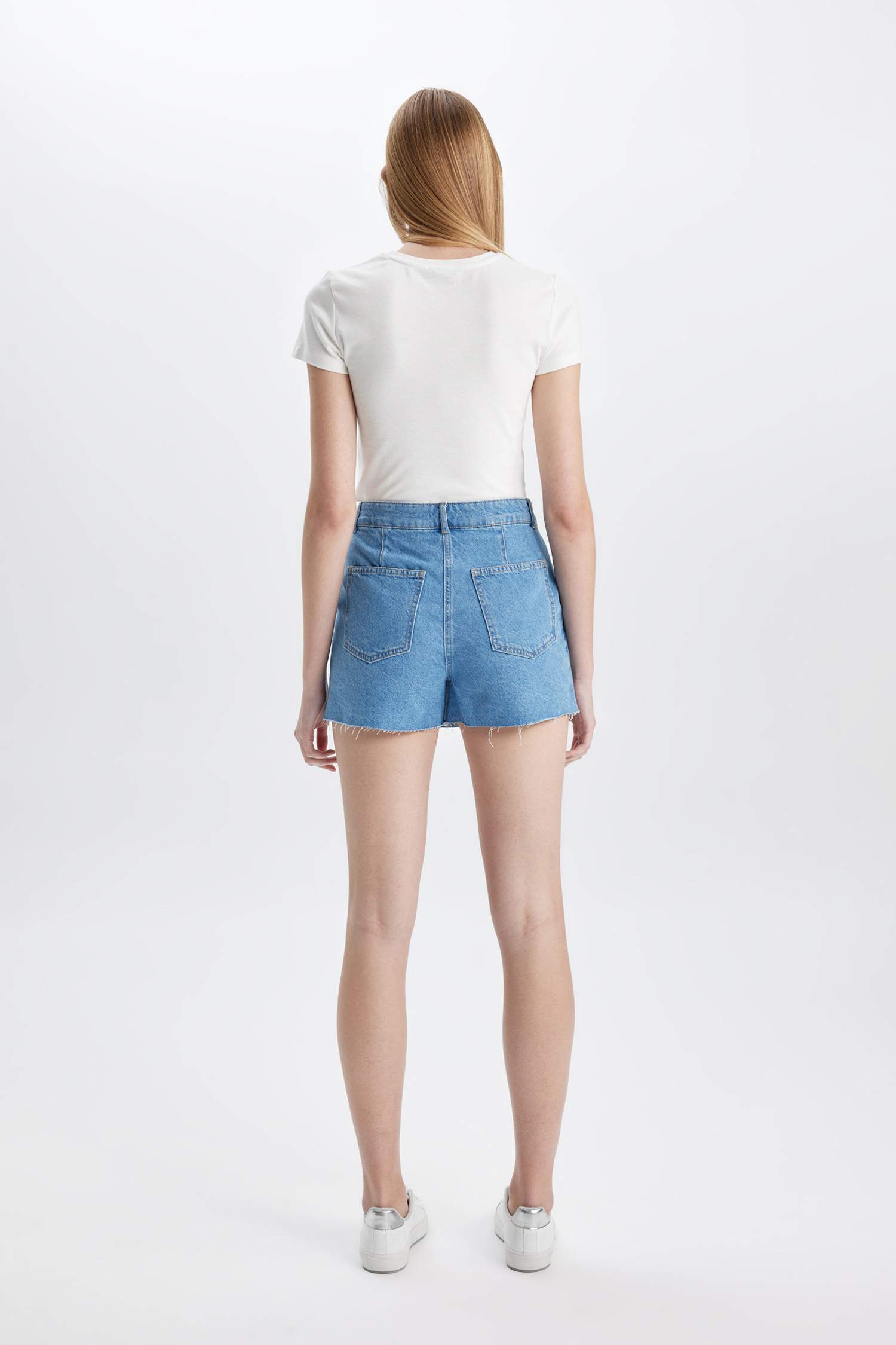High Waist Denim Skort