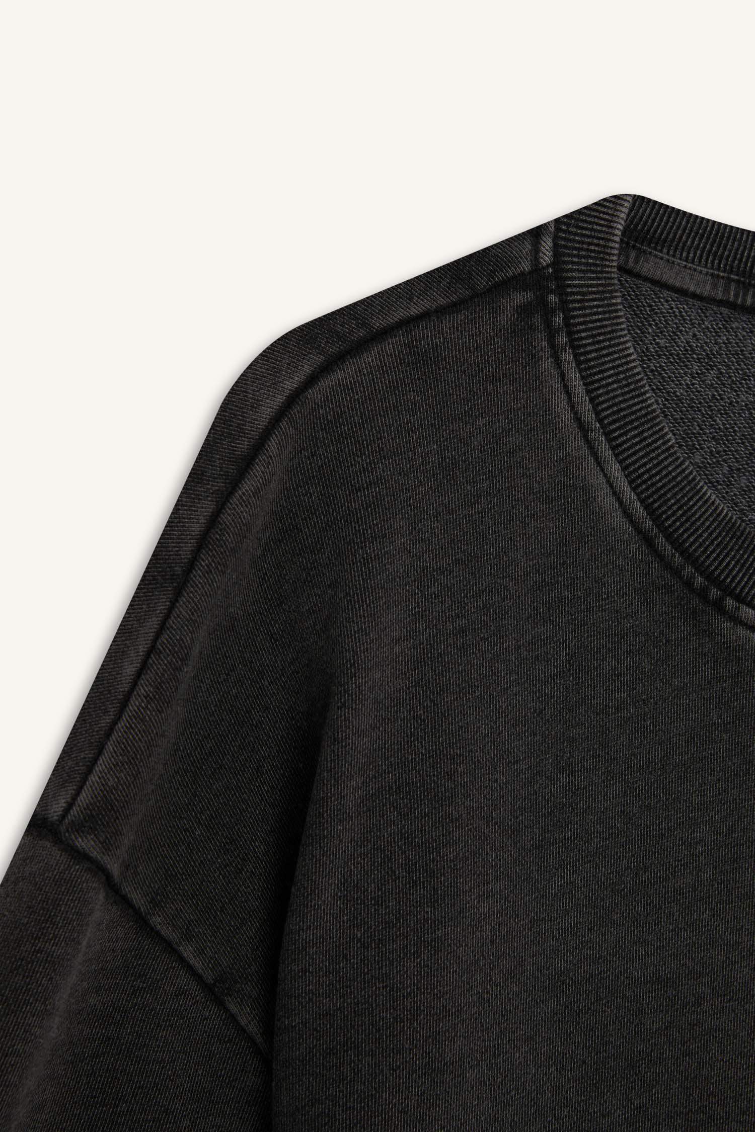 Loose Fit Crew Neck Washed Effect T-Shirt