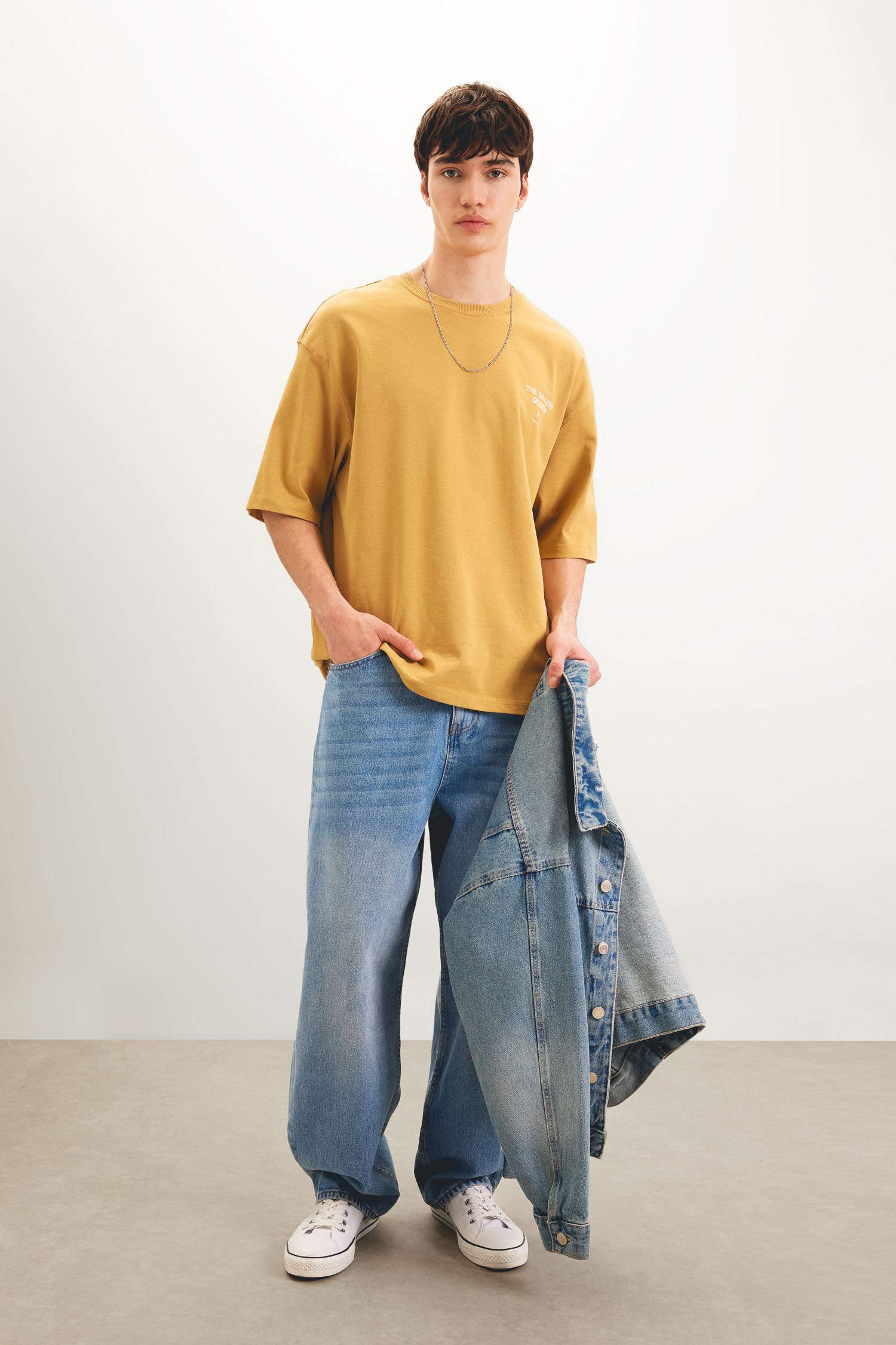 T-Shirt imprimé Au Dos Coupe Relax Col Rond à Manches Courtes