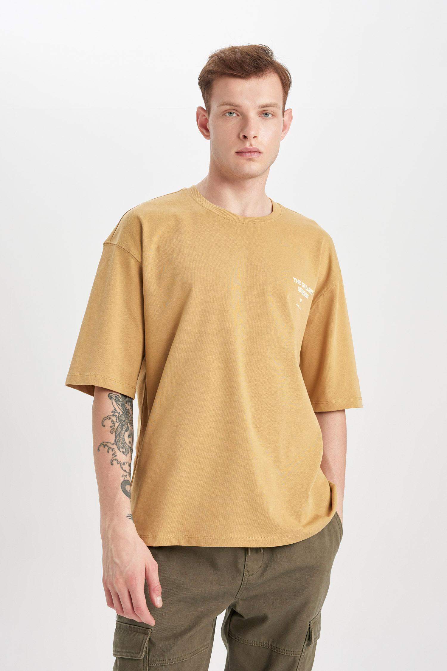 T-Shirt imprimé Au Dos Coupe Relax Col Rond à Manches Courtes