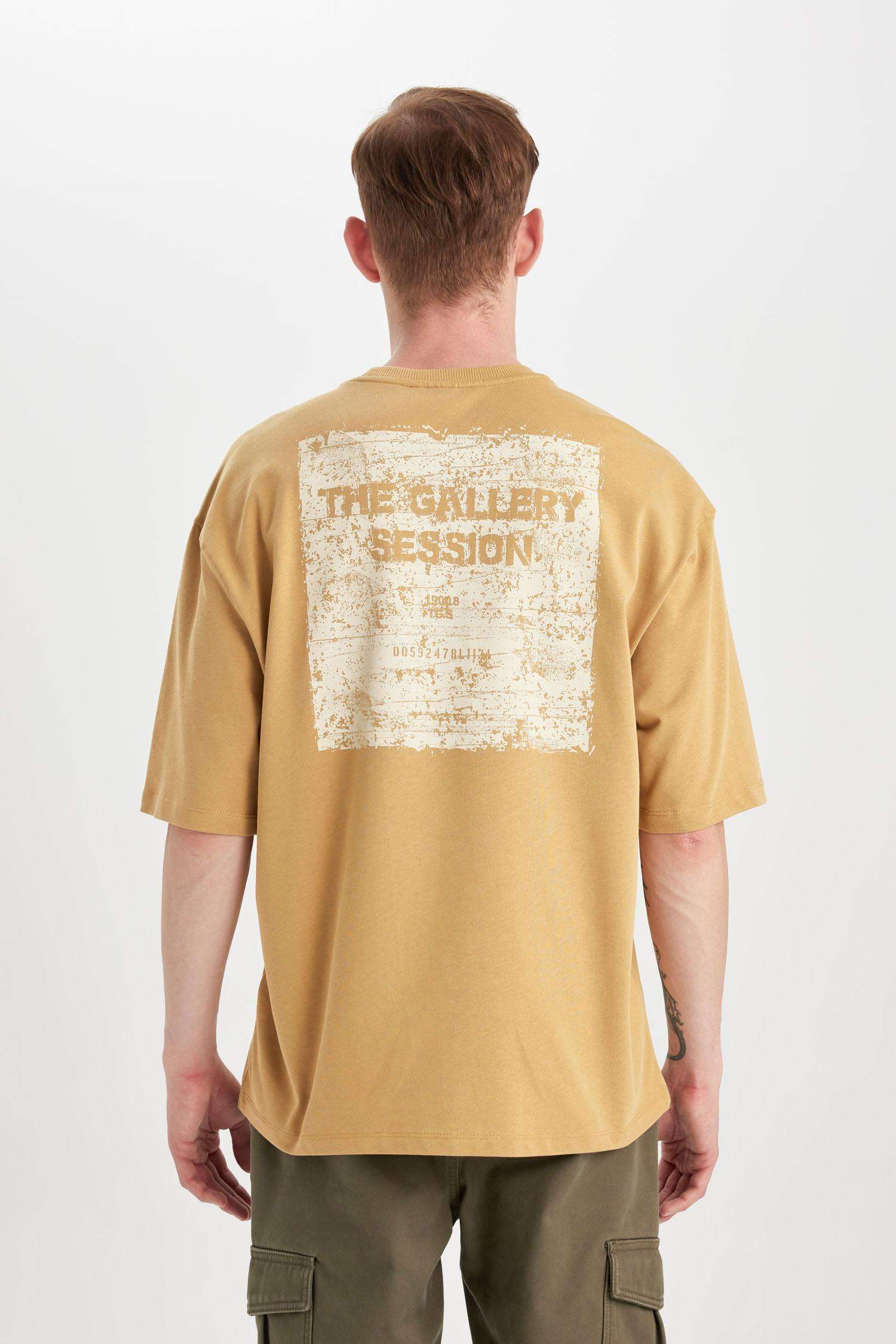 T-Shirt imprimé Au Dos Coupe Relax Col Rond à Manches Courtes