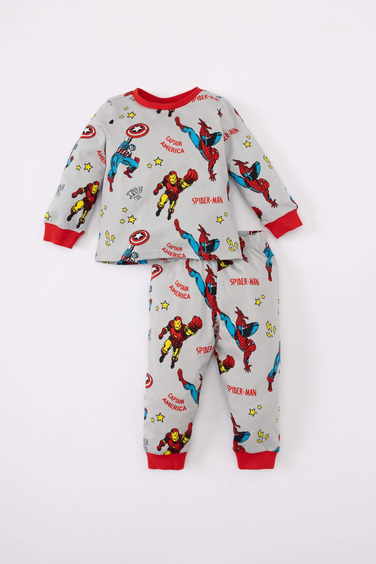 Erkek Bebek Pijama Takım Marvel Comics Uzun Kollu Üst Beli Lastikli Uzun Alt