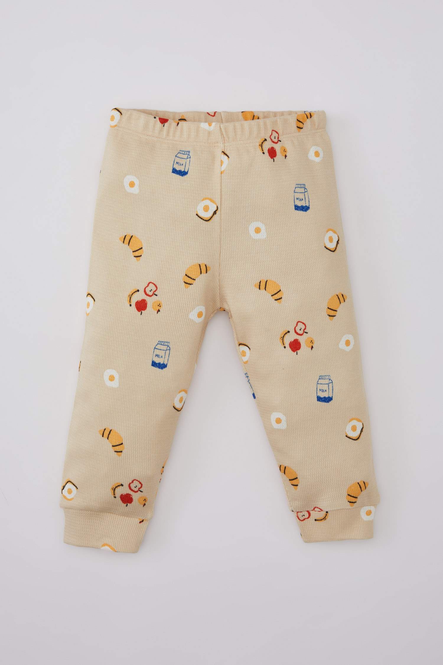 Baby Boy Food Printed Waffle 2 Piece Pajama Set