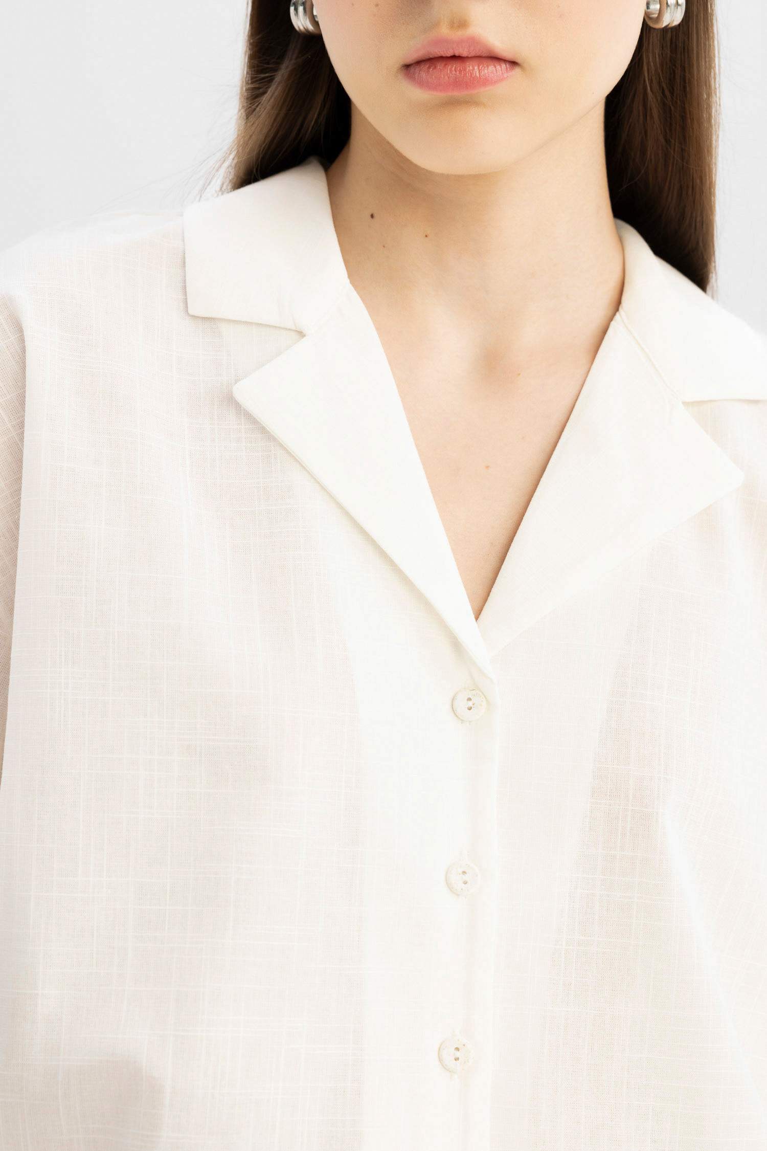 Oversize Fit Pyjamas Collar Short Sleeve Shirt