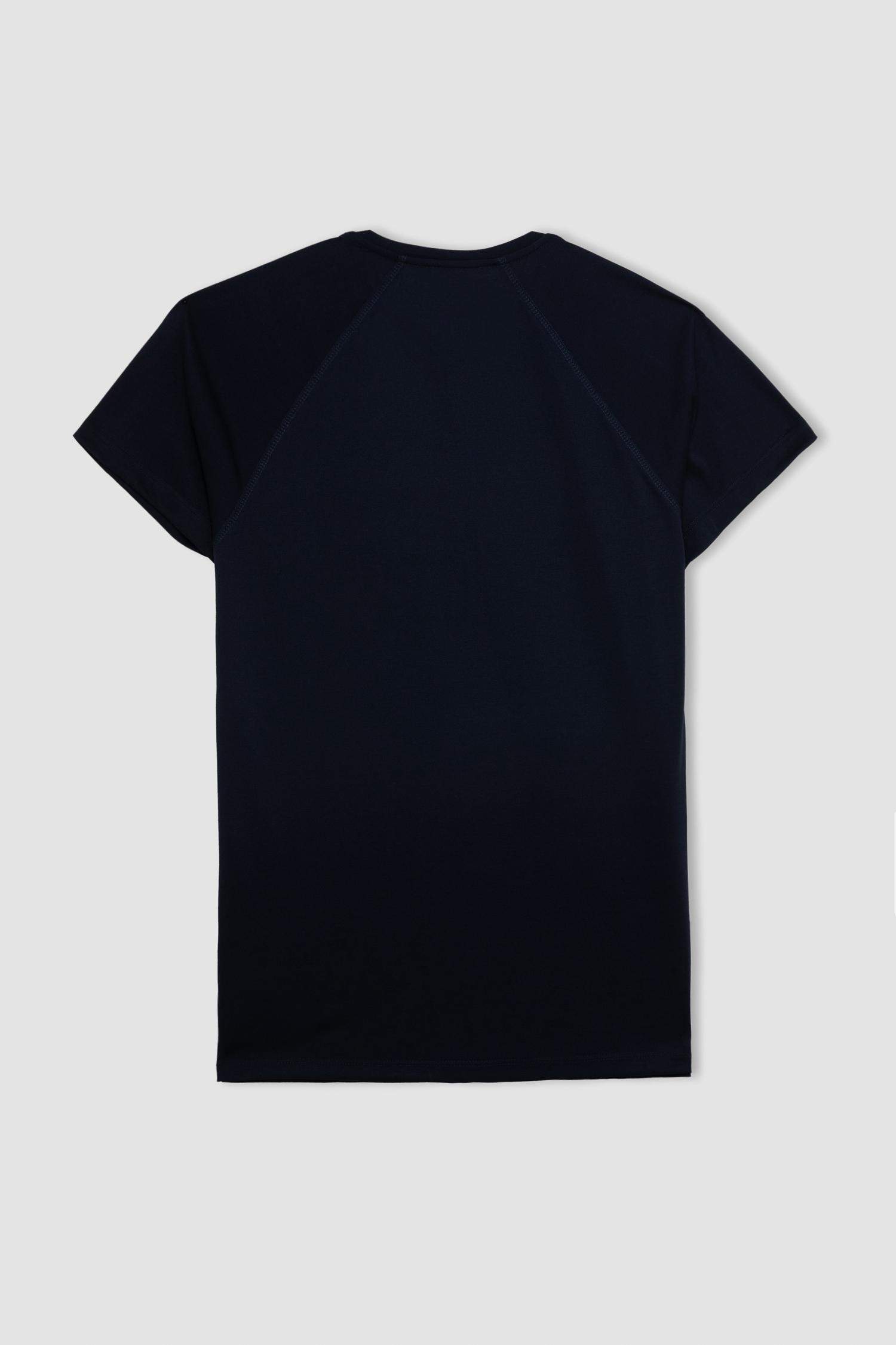 DeFactoFit Standard Fit Crew Neck Printed Sports T-Shirt