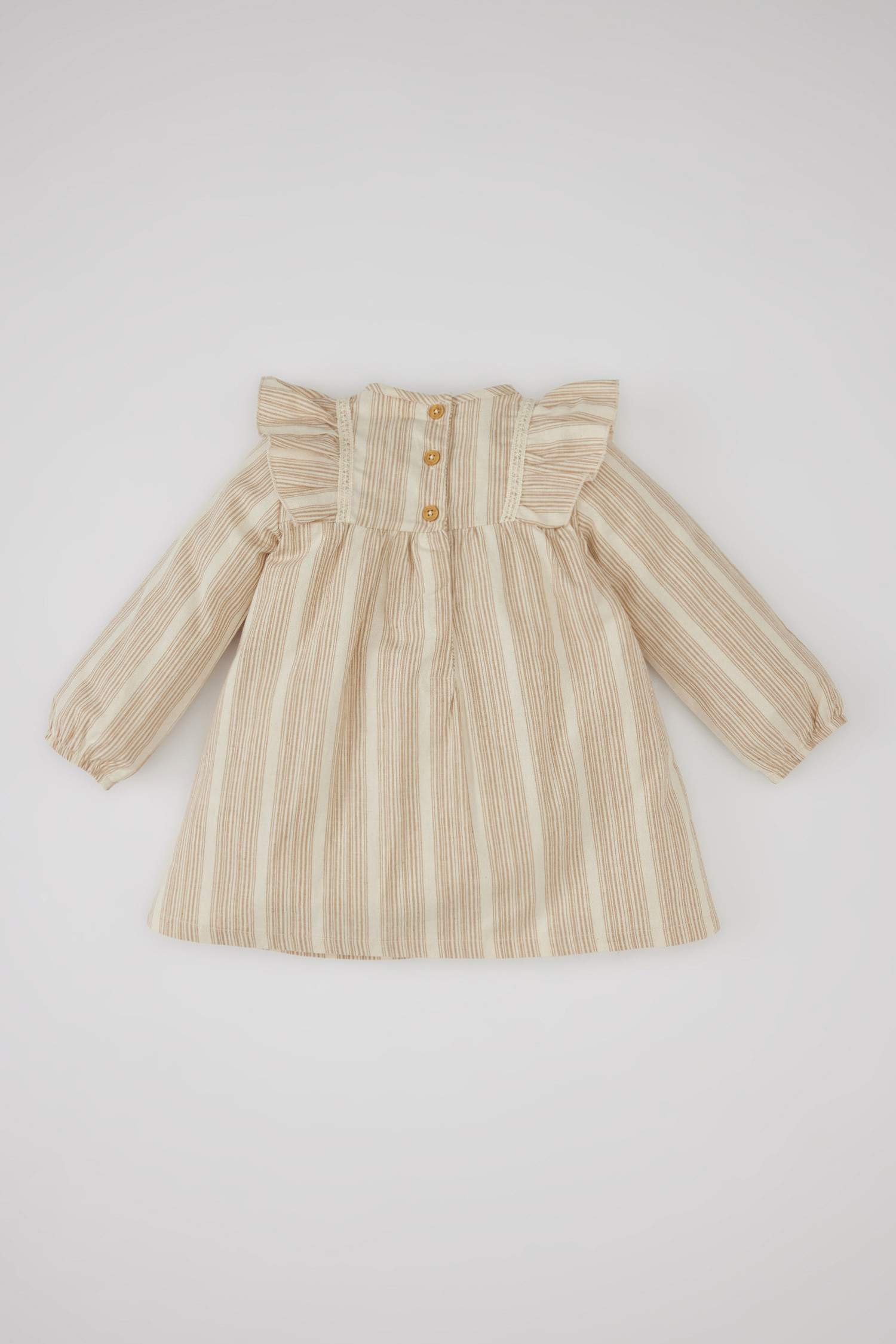 Robe rayée à manches longues en lin Pour Bébé Fille