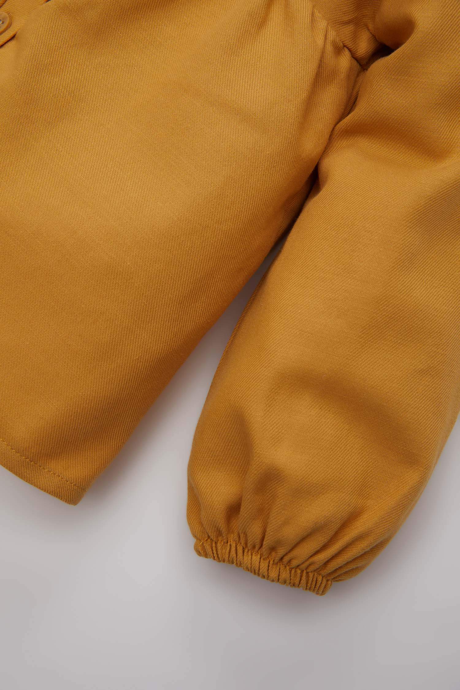 Kız Bebek 2'li Takım Düğmeli Uzun Kollu Gömlek Çizgili Twill Tayt 